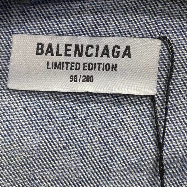 Balenciaga Blue Denim Jacket with Logo Embroidery-2506 Size US S / EU 44-46 / 1 - 3 Thumbnail