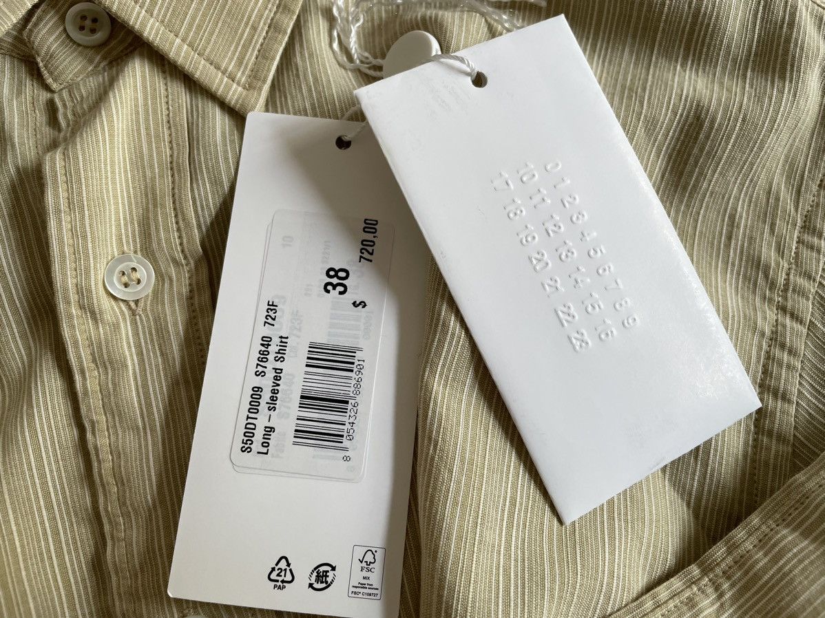 Maison Margiela Maison Margiela SS23 Striped Pale Yellow Shirt sz 38 Size US S / EU 44-46 / 1 - 5 Thumbnail