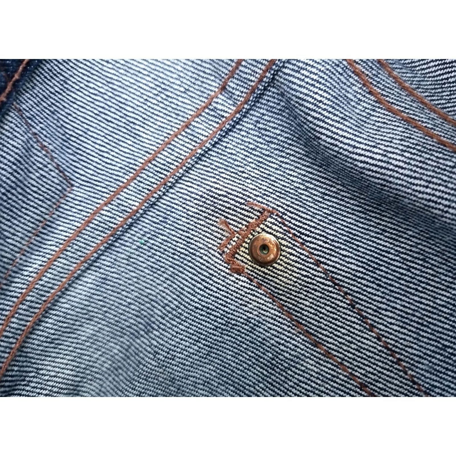 Denime UNBRANDED Jeans UB401 Taper 14.5 Selvedge Cotton Denim Jean - size 30 Blue Dark Vintage Blue 14.5 oz Selvedge 30x29 Mens Regular/Adult Size US 30 / EU 46 - 6 Thumbnail