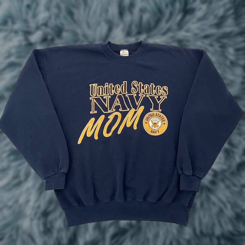 Soffe VINTAGE MJ Soffe Sweater XL Blue United States Navy Mom Women's Pullover Classic Nautical Size XL / US 12-14 / IT 48-50 - 1 Thumbnail