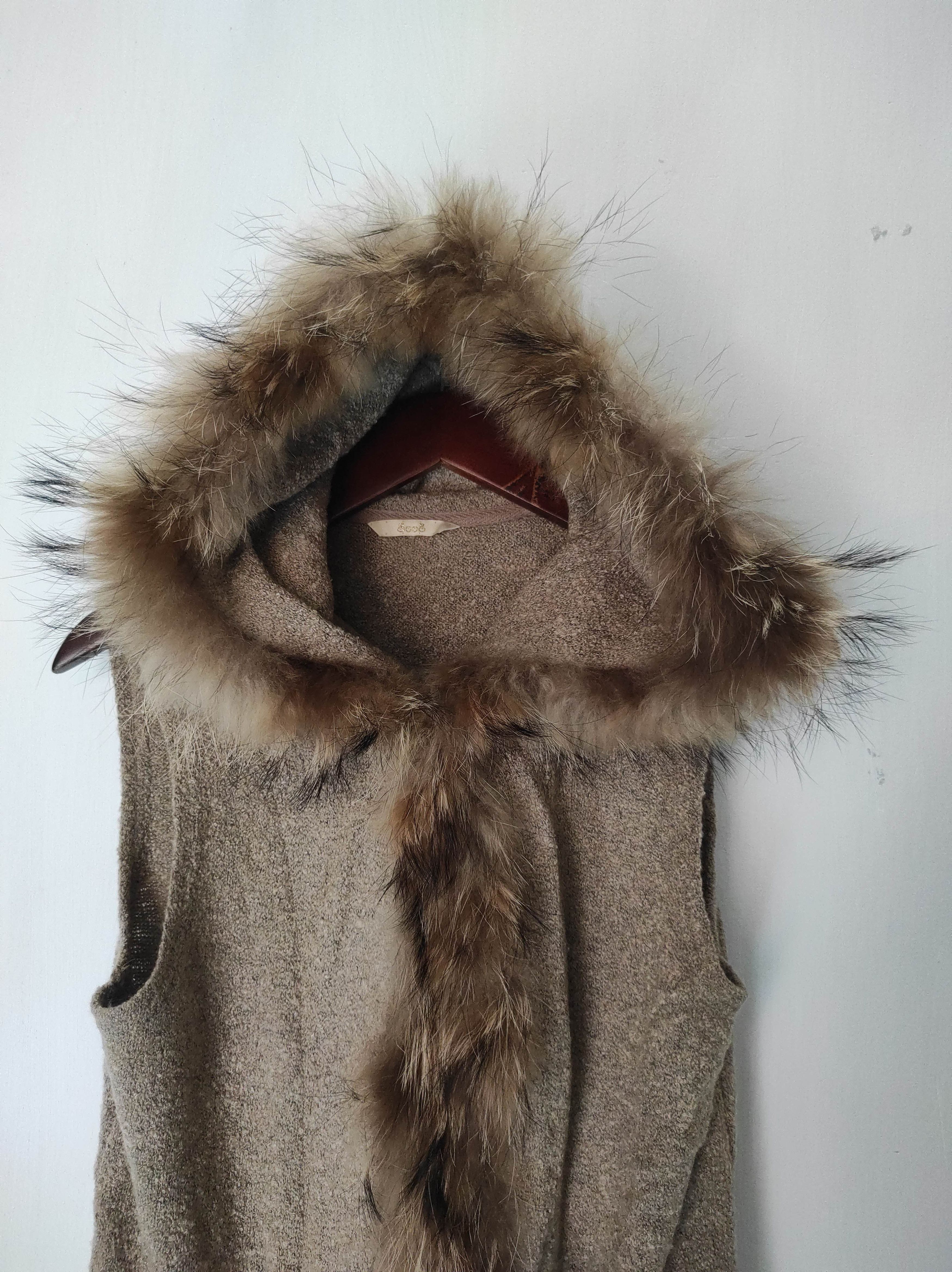 Aran Isles Knitwear SOOS Knit Zip Fur Raccon Hoodie IfSixWasNine LGB style Size S / US 4 / IT 40 - 12 Thumbnail