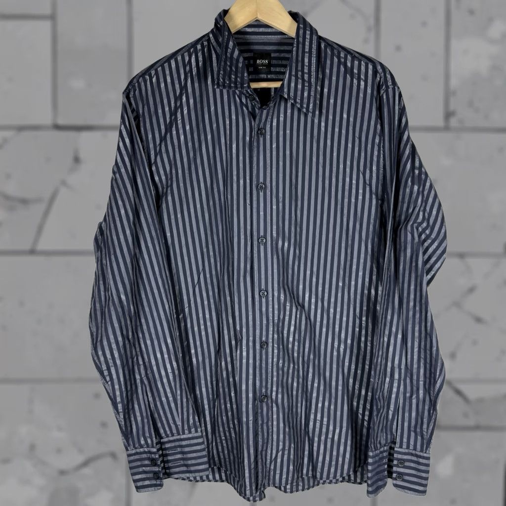 Hugo Boss Hugo Boss Slim Fit Striped Long Sleeve Button Down Mens Size XL Multicolor Shirt Size US XL / EU 56 / 4 - 1 Thumbnail