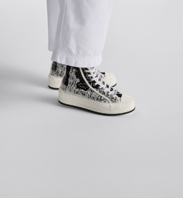 Dior o1w1db10625 High-Top Platform Sneakers in White/Black Size US 12 / IT 42 - 7 Thumbnail