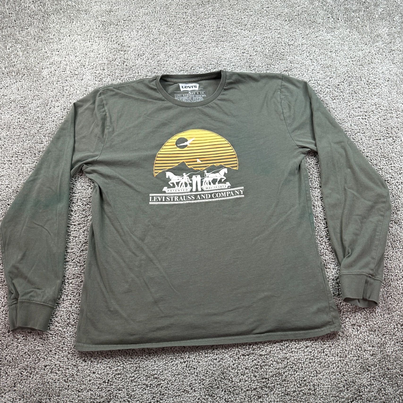 Levi's Levi's Shirt Mens XL Green Graphic Print Long Sleeve - Crew Neck - Logo - All Seasons - T-Shirt - Regular Fit Size US XL / EU 56 / 4 - 2 Thumbnail