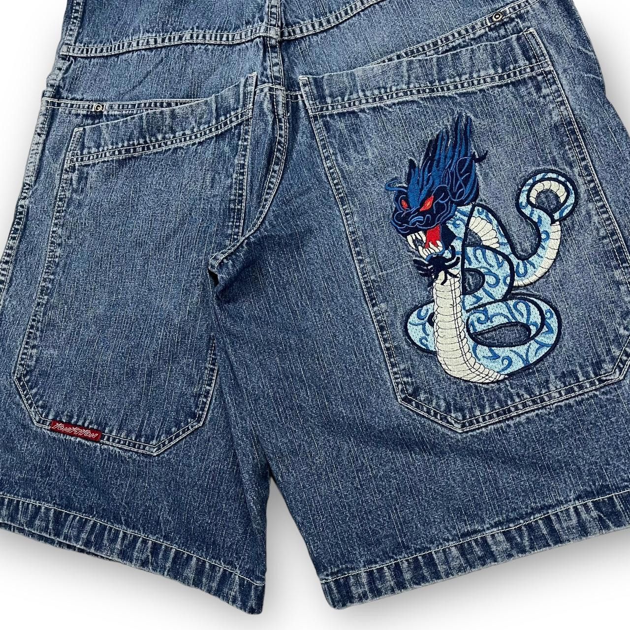 JNCO JNCO Men's Blue Shorts Size US 33 - 2 Thumbnail