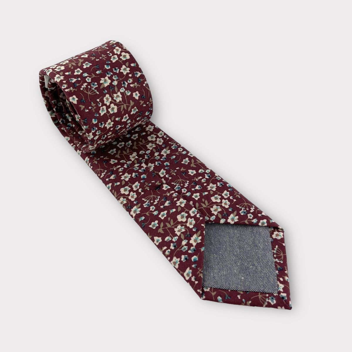 Other Men's Cabernet Floral Print Necktie, Slim 2.5” Width Size ONE SIZE - 3 Thumbnail