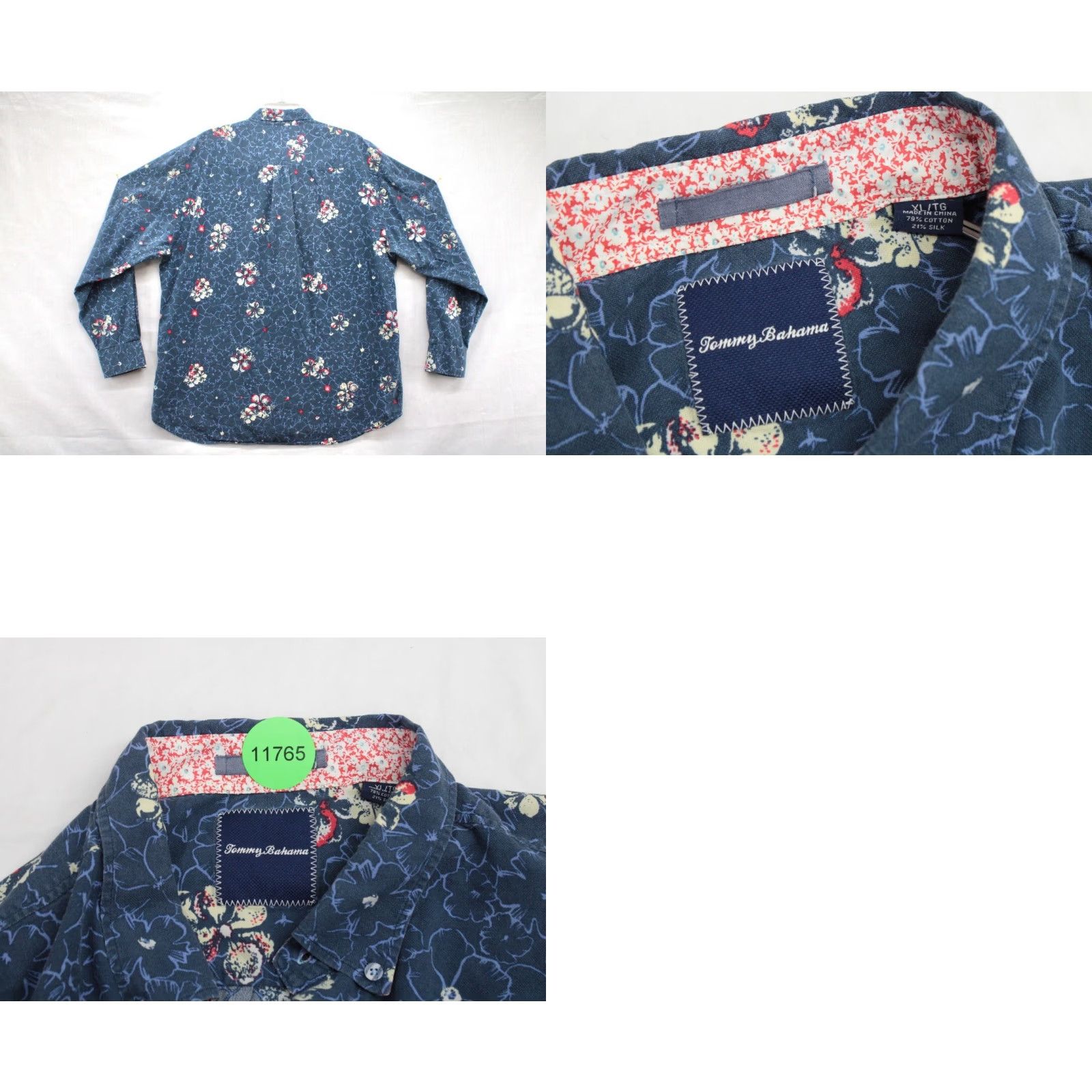 Tommy Bahama Tommy Bahama Shirt XL Long Sleeve Blue Hawaiian Silk Blend Peppy Vacation Button-Up Casual Beach Hawaii Mens XL Blue Size US XL / EU 56 / 4 - 8 Thumbnail