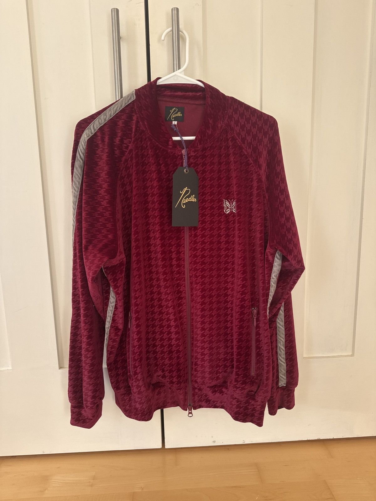 Needles Needles Velour Bomber Track Jacket Maroon Size US L / EU 52-54 / 3 - 1 Thumbnail