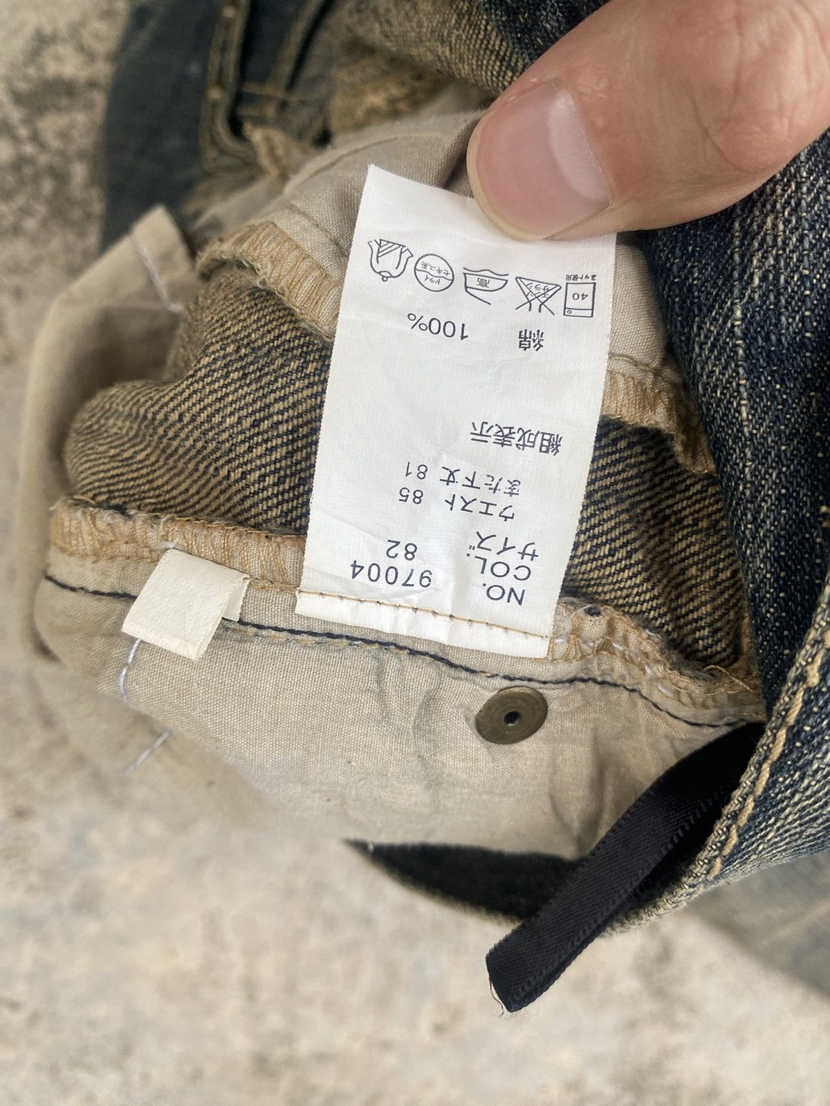 If Six Was Nine × Japanese Brand × Tornado Mart Edwin Distressed Mud Washed Studed Jeans Size US 35 - 22 Thumbnail