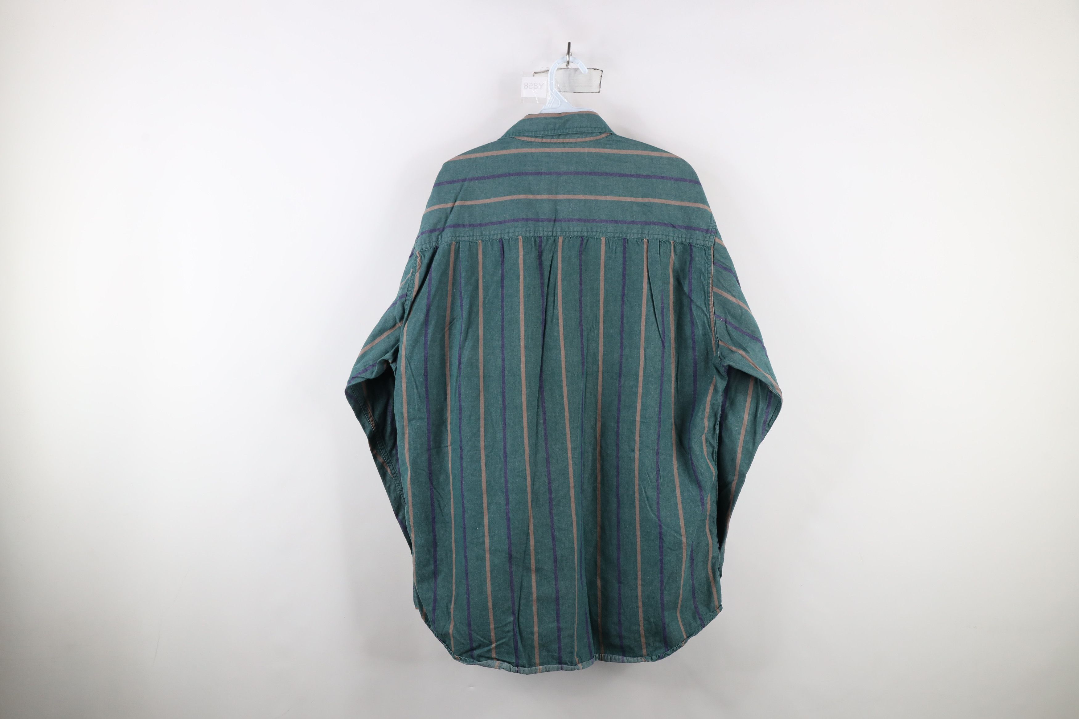 Eddie Bauer × Vintage Vintage 90s Eddie Bauer Striped Rufton Twill Button Shirt Size US L / EU 52-54 / 3 - 11 Thumbnail