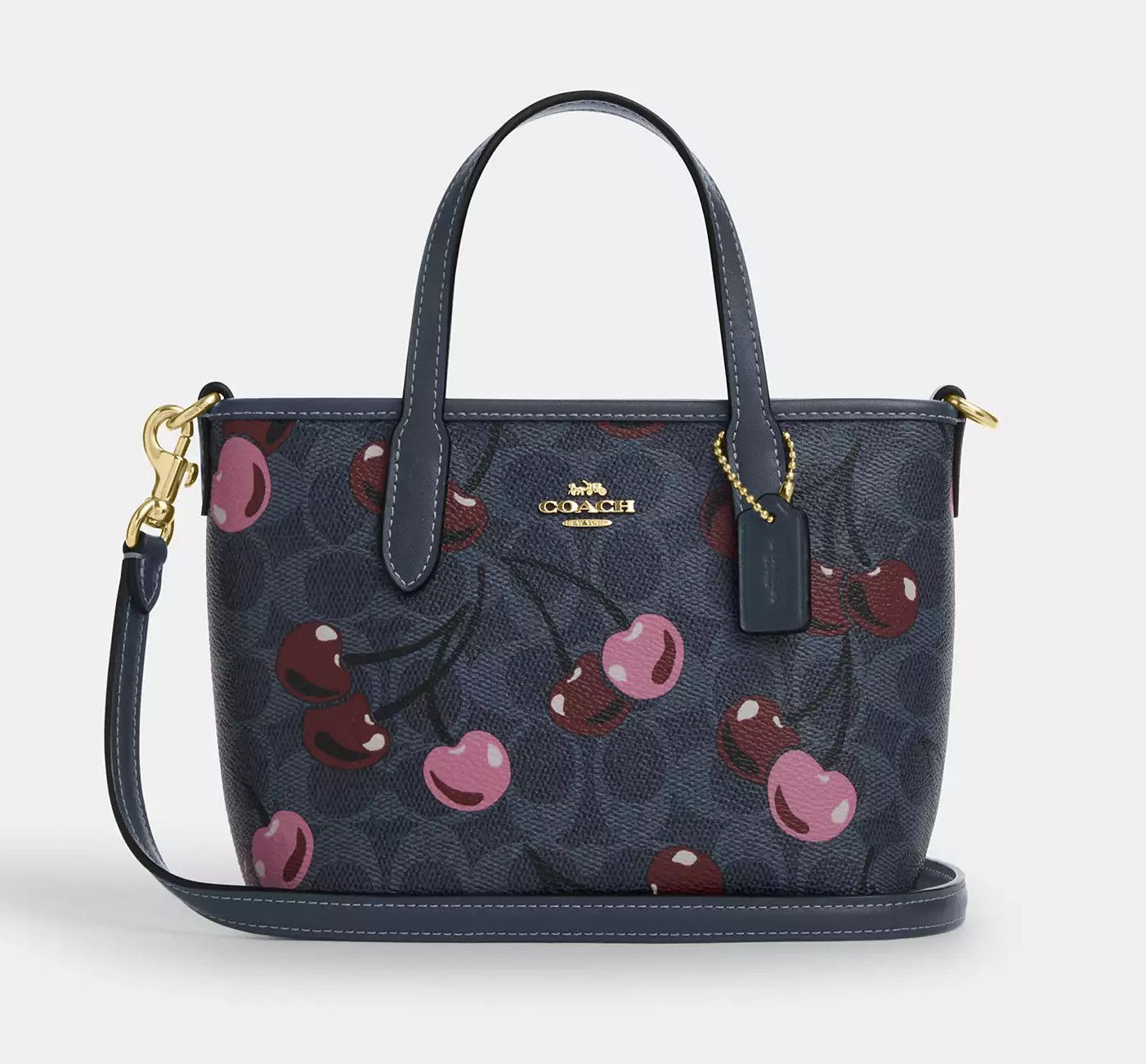 Coach 🍒 City Mini Tote Bag In Signature Canvas With Cherry CY737 Size ONE SIZE - 8 Thumbnail
