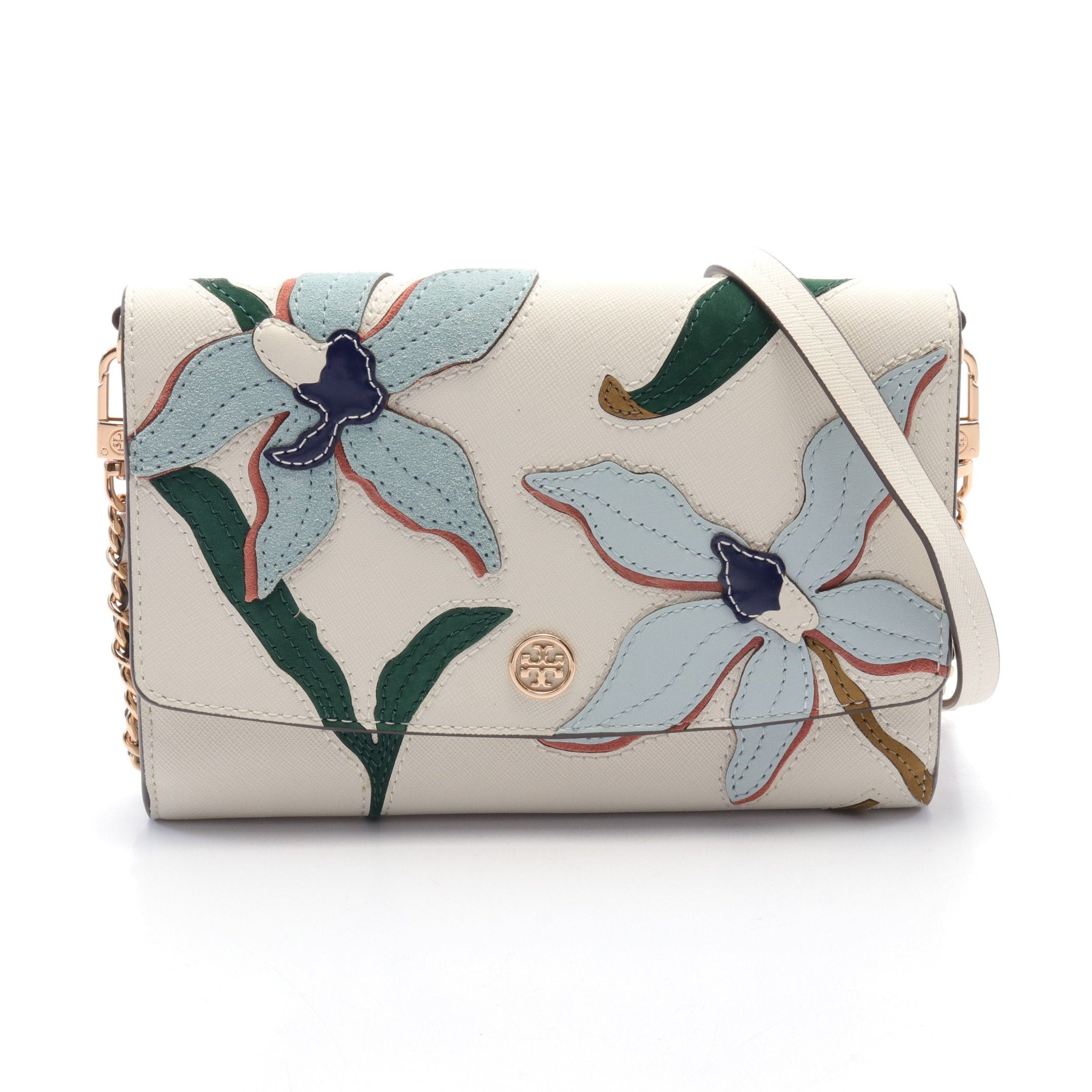 Tory Burch Tory Burch Chain Wallet Leather Off White Multicolor Size ONE SIZE - 1 Thumbnail