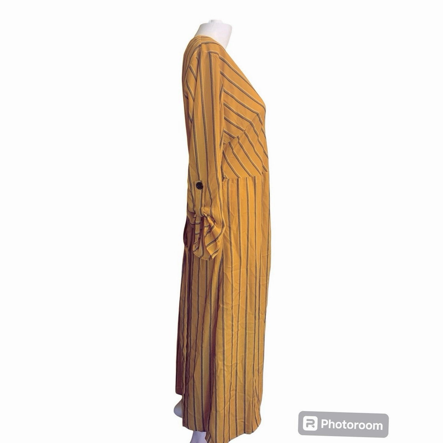Other Sweet Claire Women Lrg Maxi Faux Wrap Dress Yellow NWT Size L / US 10 / IT 46 - 2 Thumbnail