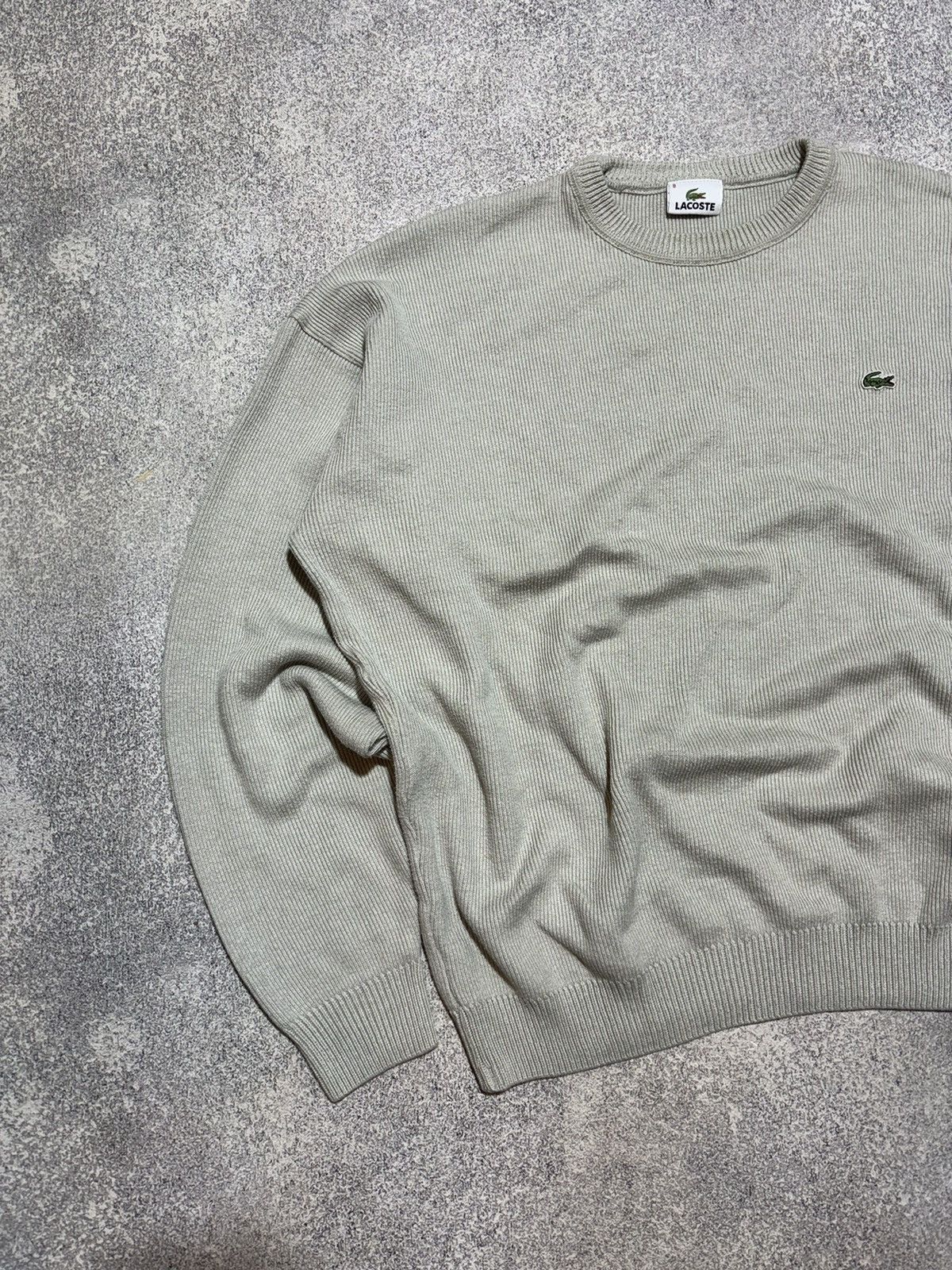 Japanese Brand × Lacoste × Vintage 🐊 Vintage Lacoste Beige Knitted Baggy Wool Sweater Y2K Size US XL / EU 56 / 4 - 3 Thumbnail