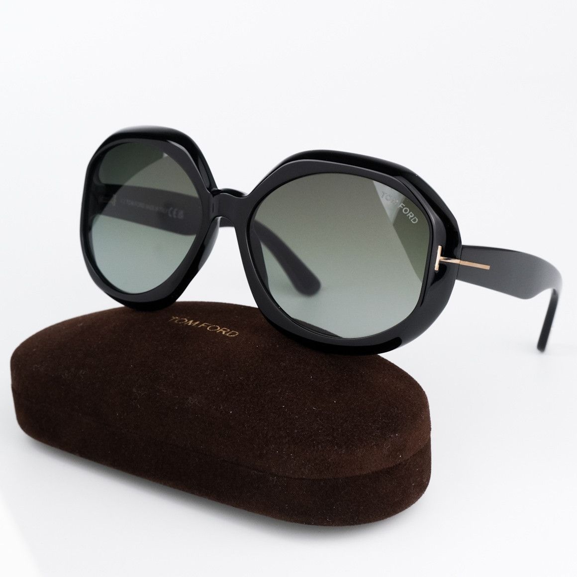 Tom Ford NEW Tom Ford FT1011/S 01B GEORGIA-02 Oversized Sunglasses Size ONE SIZE - 1 Thumbnail