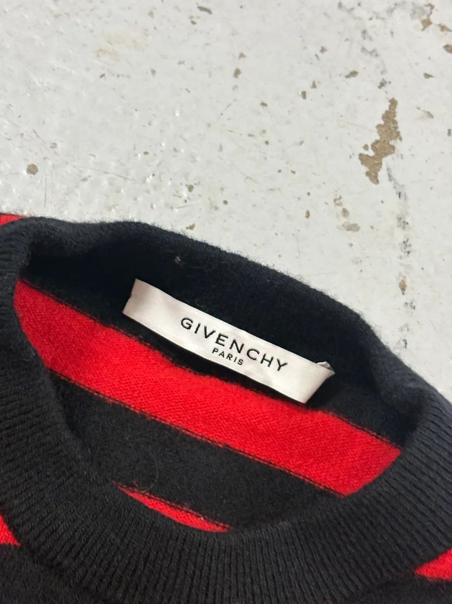 Givenchy AW2017 Givenchy Red Black Striped Cotton Sweater by Riccardo Tisci Size US S / EU 44-46 / 1 - 7 Thumbnail