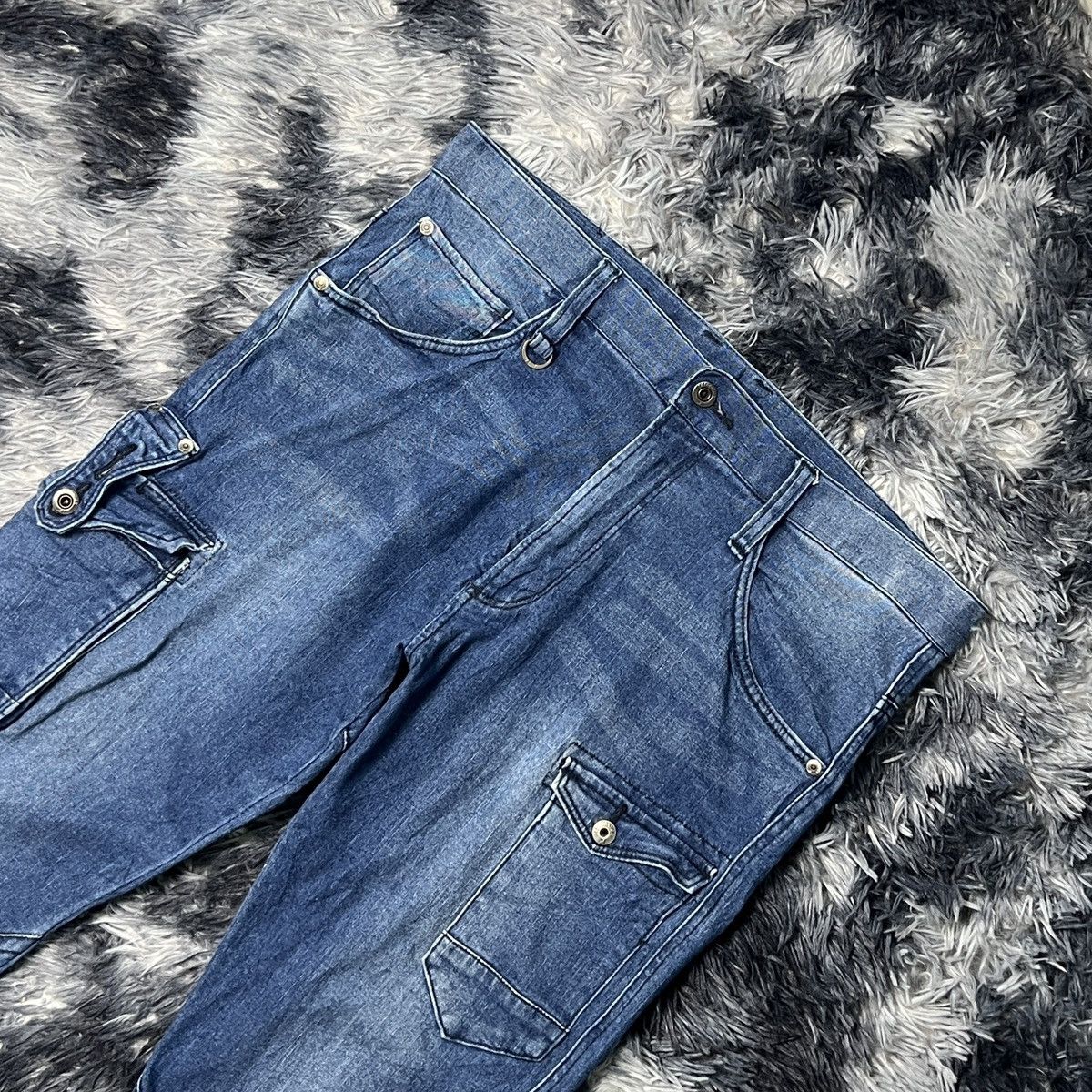 Japanese Brand Iz Frontier Denim Cargo Pants Size US 35 - 3 Thumbnail