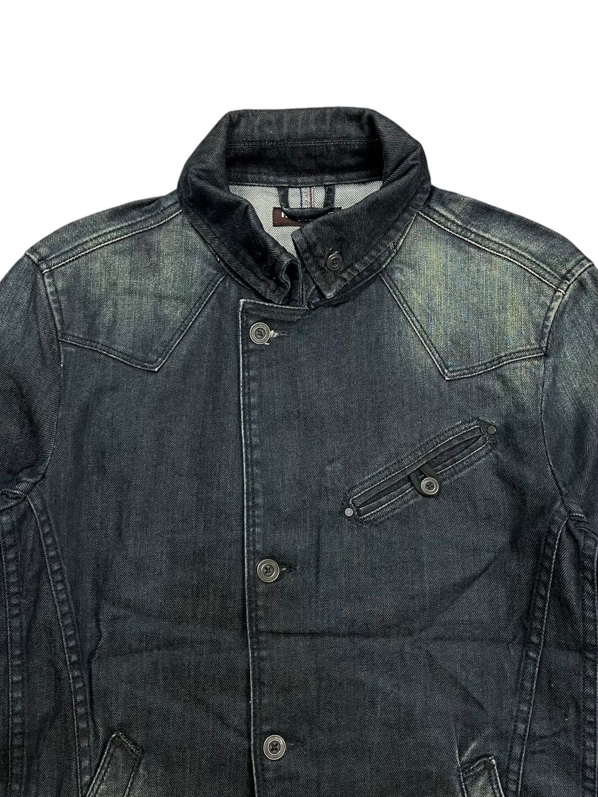 Isamu Katayama Backlash 2000s Hideway Nicole - Asymetrical Button Denim Jacket Size US M / EU 48-50 / 2 - 5 Thumbnail