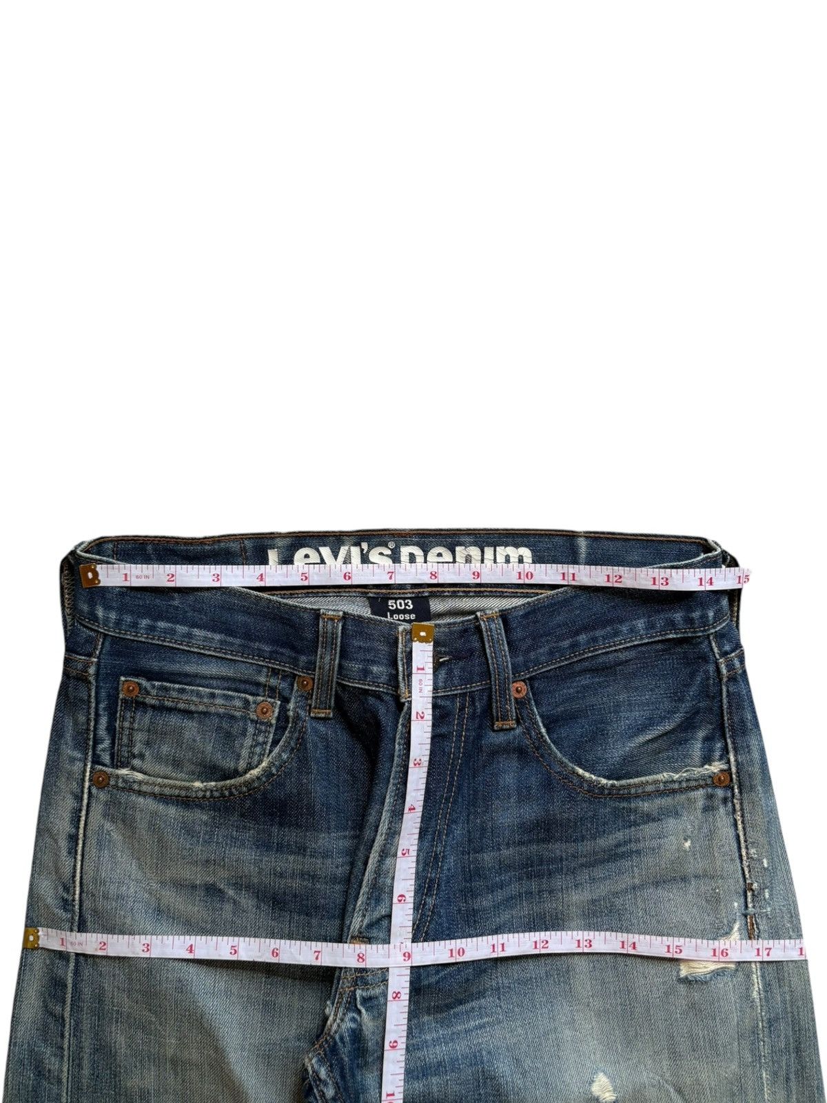 Levi's Vintage Levis 503 Mud Wash Distressed Baggy Jeans Size US 29 - 13 Thumbnail