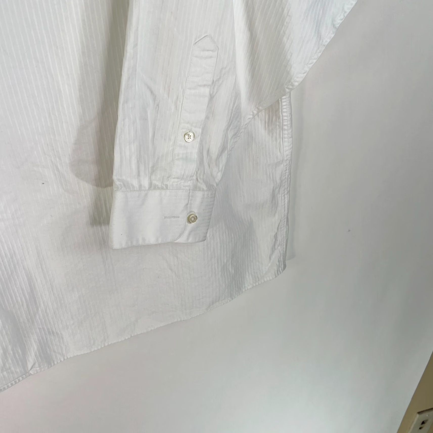 Calvin Klein CALVIN KLEIN Striped Shirt Mens Size 20 34/35 White Button-Up Big & Tall Adult Mens Size US XXL / EU 58 / 5 - 4 Thumbnail