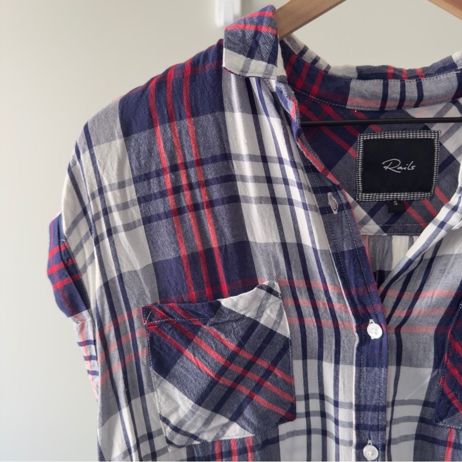 Rails Rails Plaid Button Down Top Casual Front Pocket Collared EUC Size S / US 4 / IT 40 - 6 Thumbnail