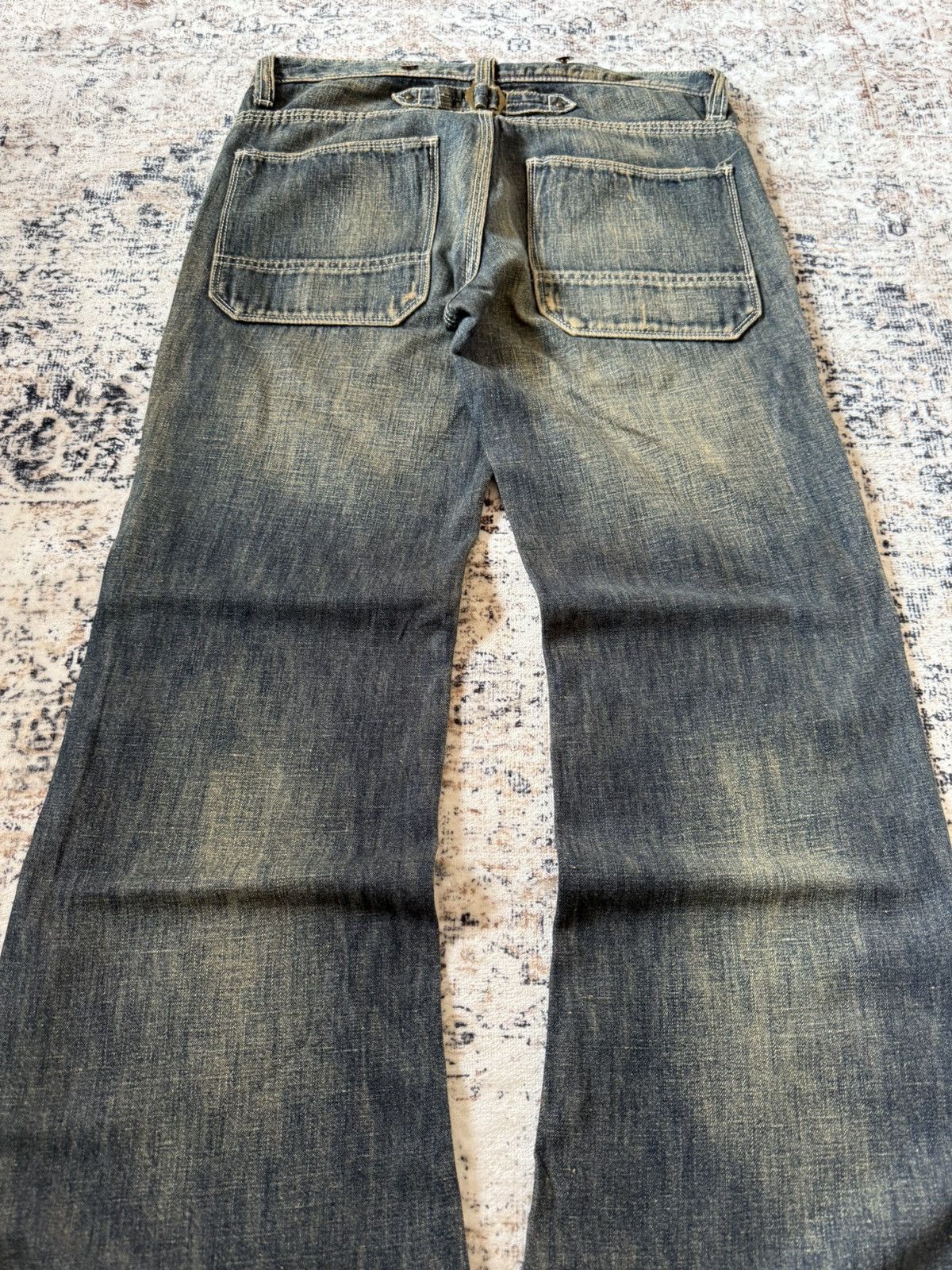 Hysteric Glamour Back Number Japan Mud Wash Patina Fade Baker Flared Jeans Size US 29 - 13 Thumbnail