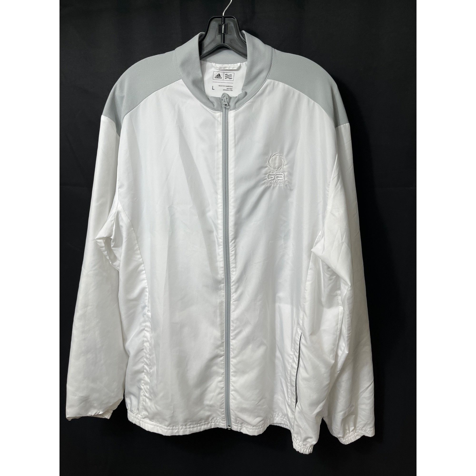 Adidas Adidas SKU 7583 Mens White and Gray Trefoil Windbreaker Jack Size US L / EU 52-54 / 3 - 1 Thumbnail