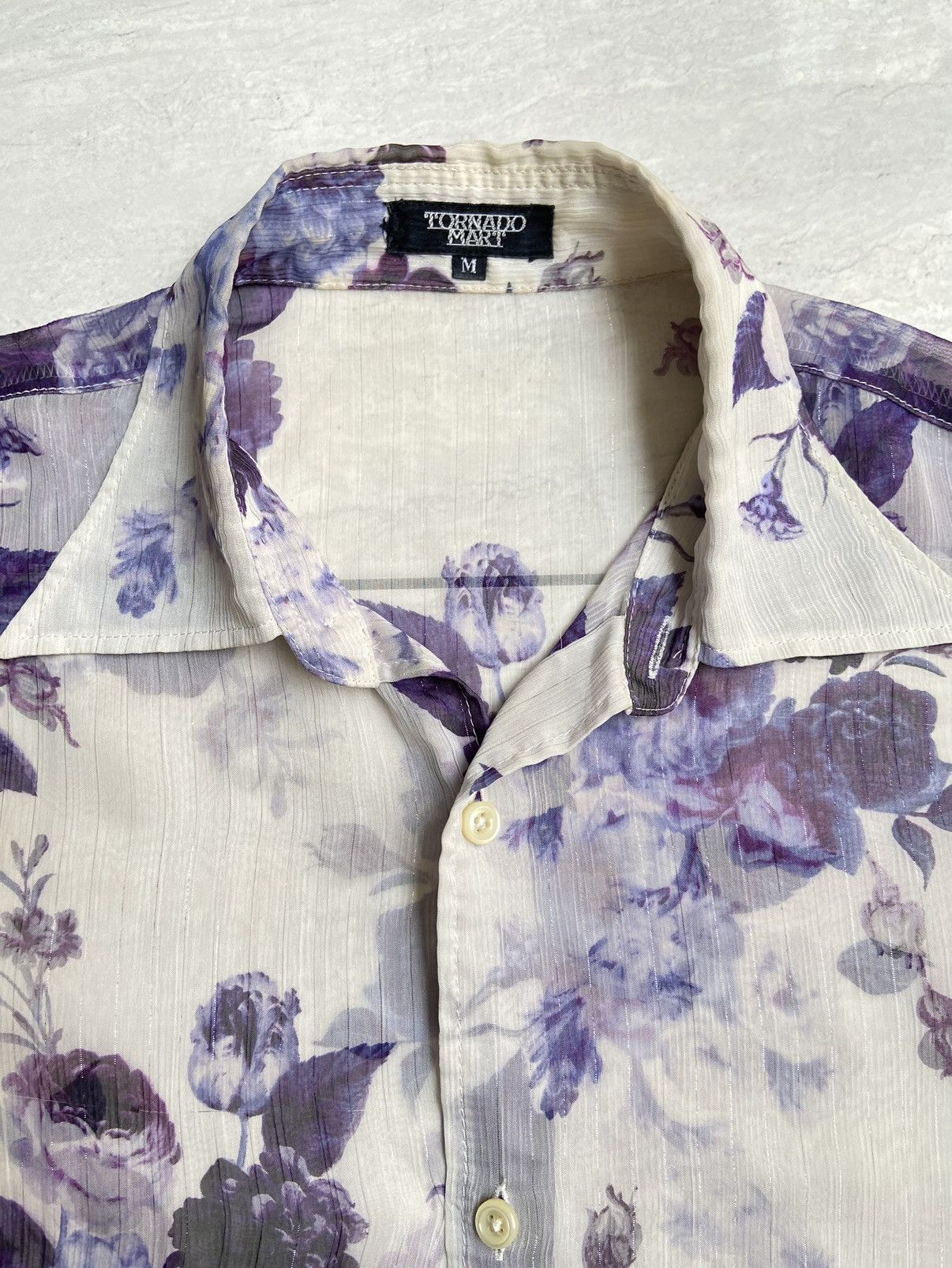 Tornado Mart TORNADO MART Flower Patterned Mesh Shirt Size US S / EU 44-46 / 1 - 6 Thumbnail