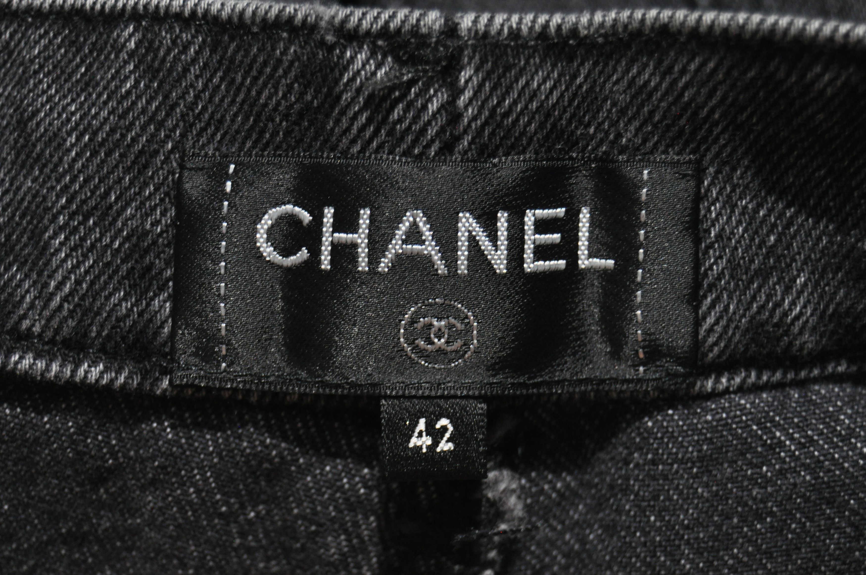 Chanel Chanel - F/W 21 - Silver CC Logo Denim Jean Size 28" / US 6 / IT 42 - 10 Thumbnail