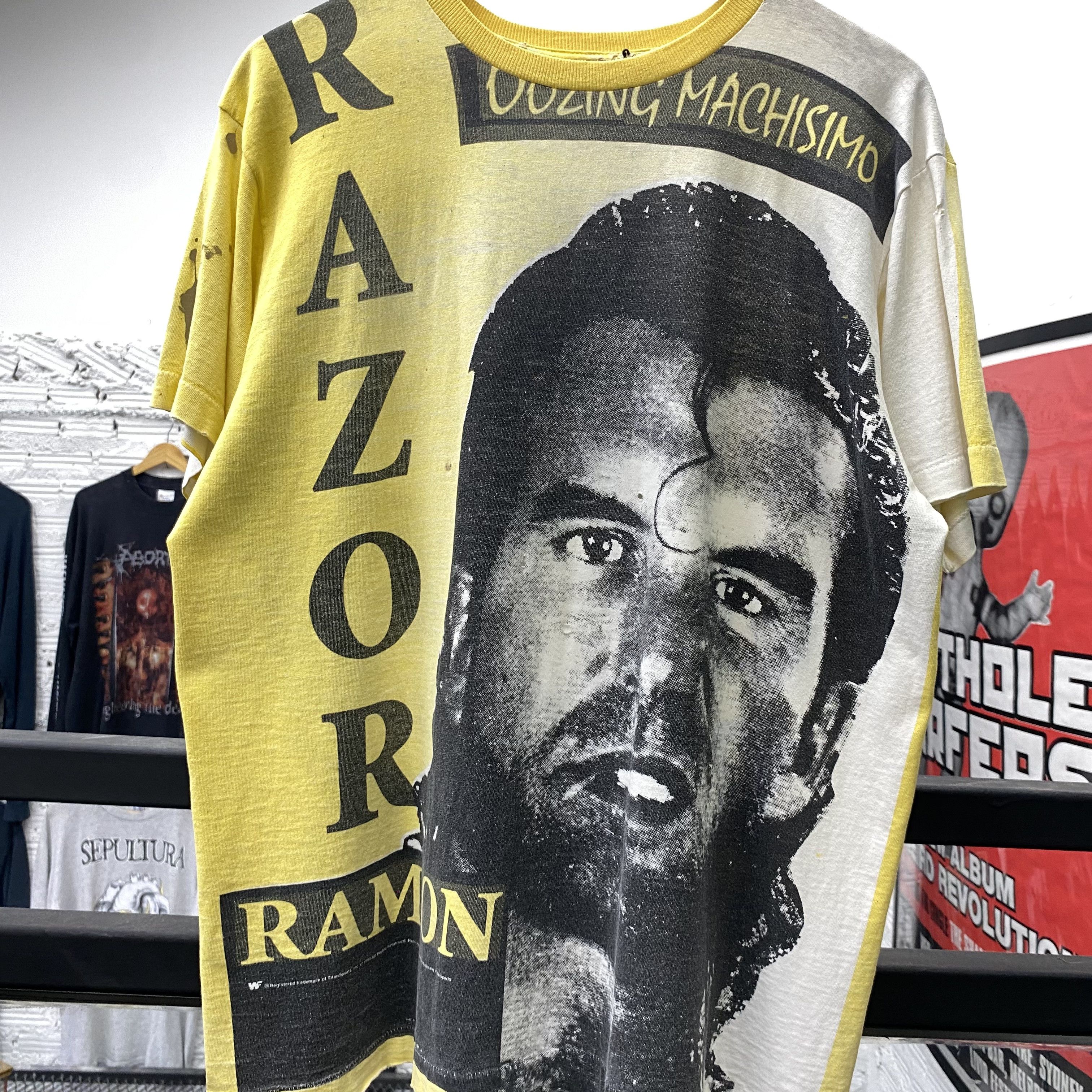 WWF RAZOR RAMON Rare WWF Vintage 1993 All Overprint Shirt Size US L / EU 52-54 / 3 - 2 Thumbnail
