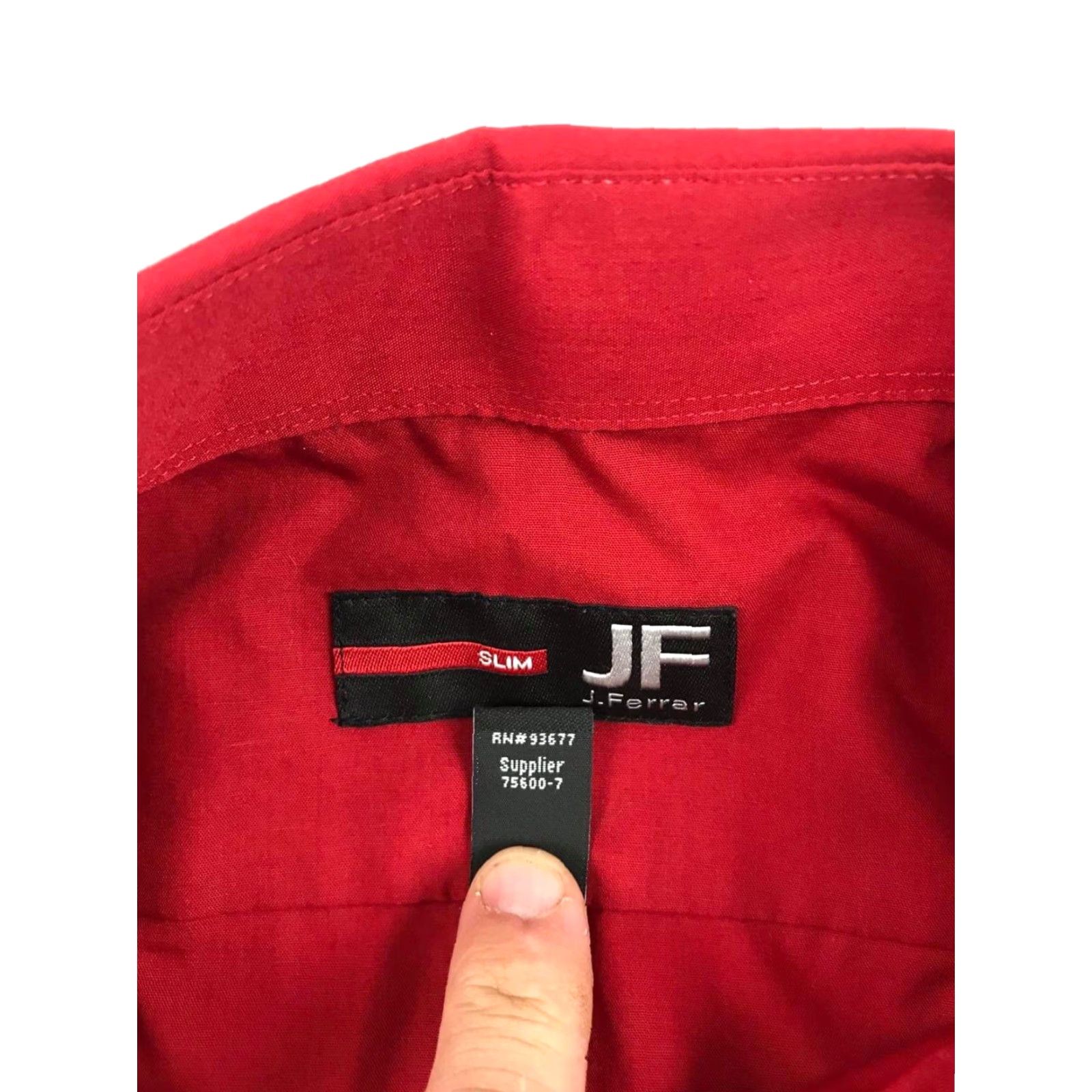 Vintage J Ferrar JF Shirt Men XL Red Solid Button Up Long Sleeve Opaque 17-17.5 32-33 Casual Size US XL / EU 56 / 4 - 6 Thumbnail