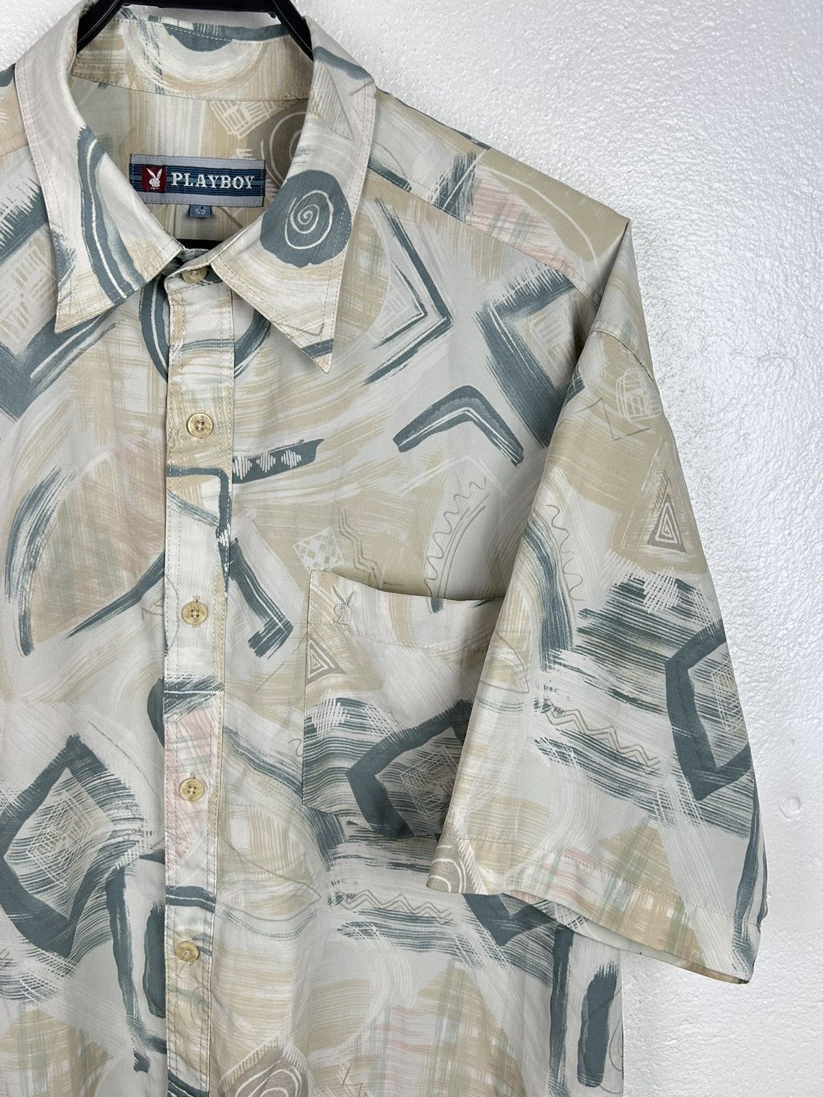 Playboy Vintage Playboy Art Ornament Bunny Short Sleeve Button Shirt Size US L / EU 52-54 / 3 - 2 Thumbnail