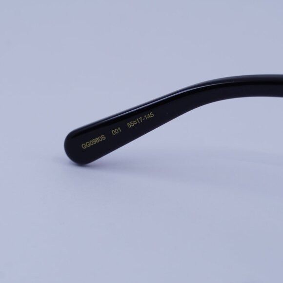 Gucci Gucci GG0980S 001 Sunglasses Black Square Frame Size ONE SIZE - 6 Thumbnail