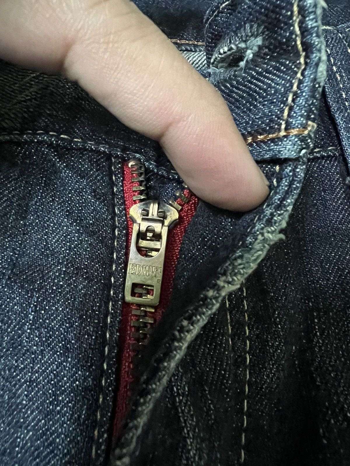 Edwin 💥Flare💥Vintage Edwin 503 Blue Trip Distress Jean Size US 36 / EU 52 - 19 Thumbnail
