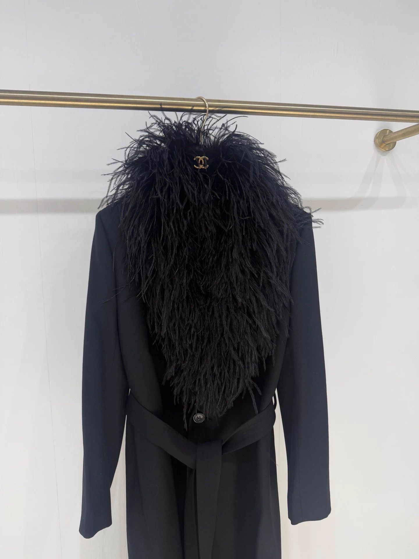 Saint Laurent Paris SLP Ostrich Feather Trench Coat New FR38 Size S / US 4 / IT 40 - 2 Thumbnail