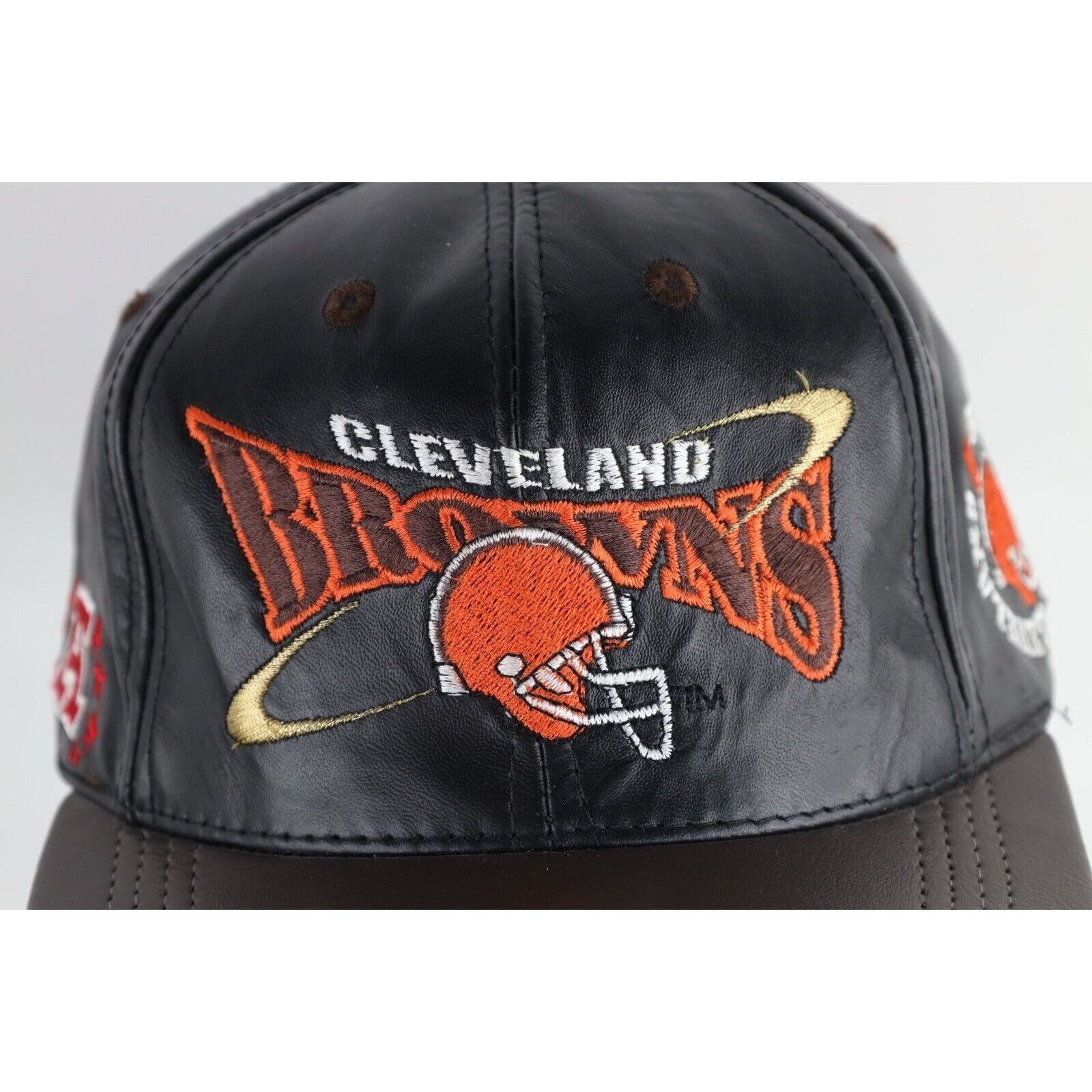 Vintage Vintage 90s Spell Out Cleveland Browns Football Leather Hat Size ONE SIZE - 2 Thumbnail