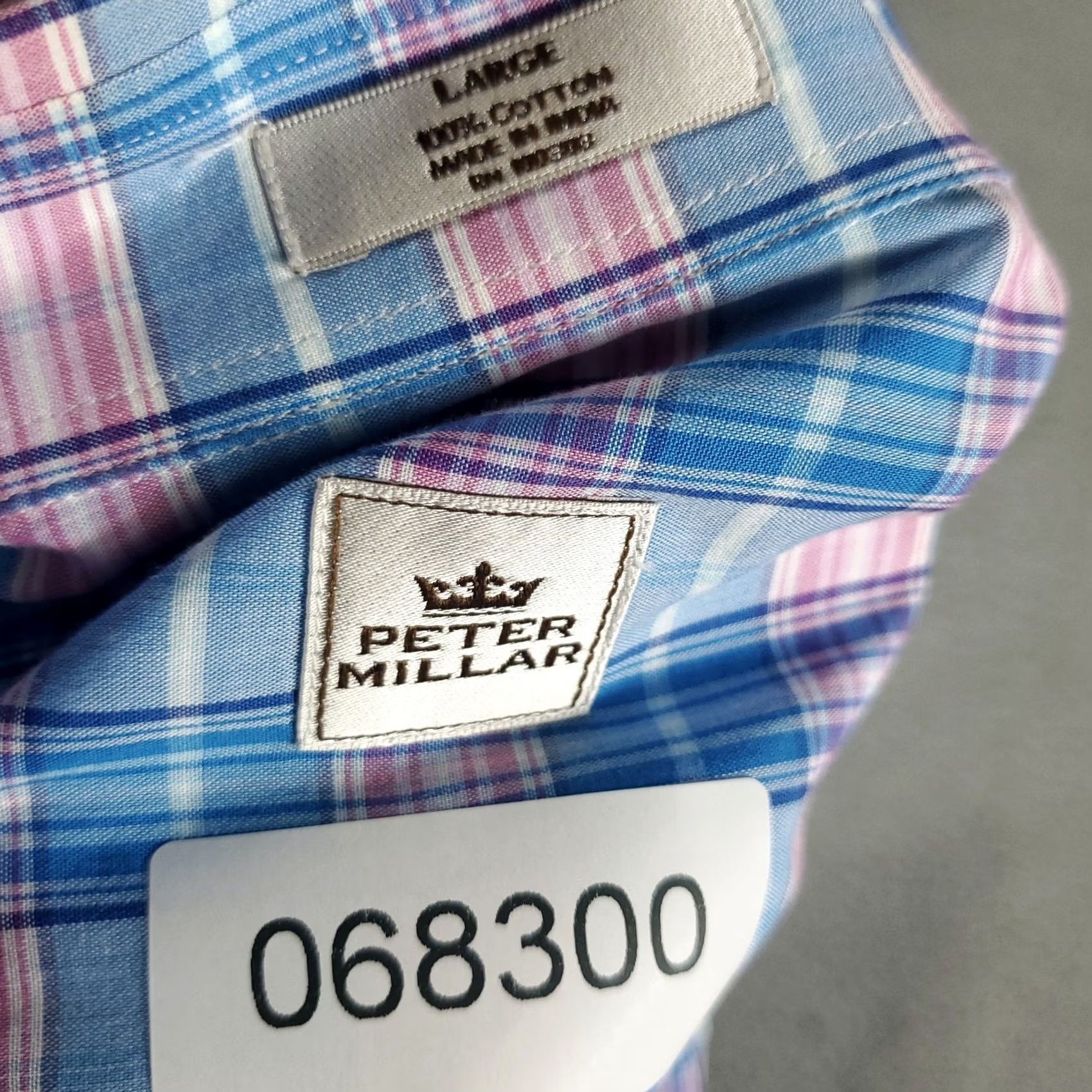 Peter Millar Peter Millar Shirt Mens Large Pink Blue Plaid Button Up Long Sleeve Size US L / EU 52-54 / 3 - 7 Thumbnail