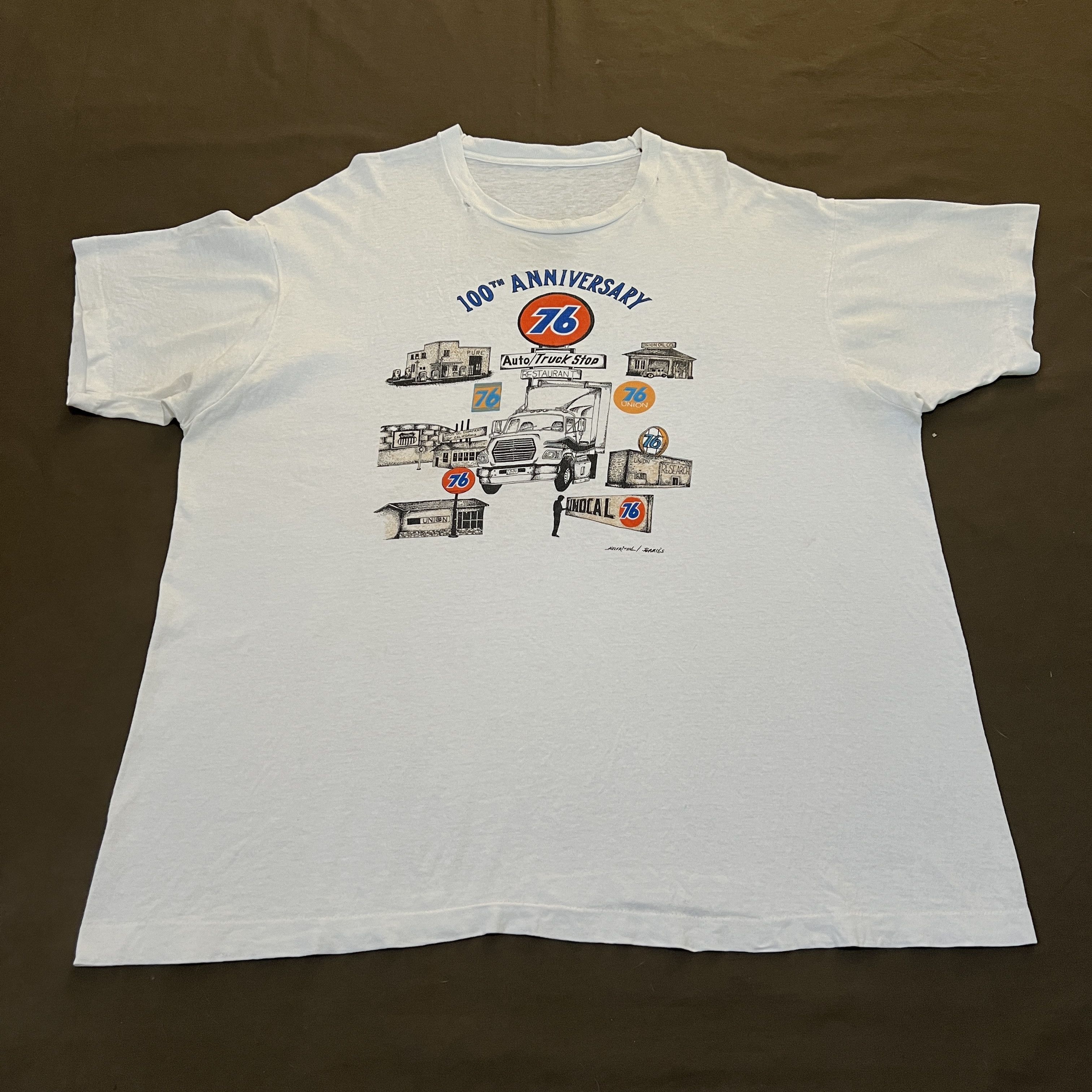 Japanese Brand × Vintage Vintage 90s anniversary 76 Lubricant Oil Promo Tee 2XL Size US XXL / EU 58 / 5 - 2 Thumbnail