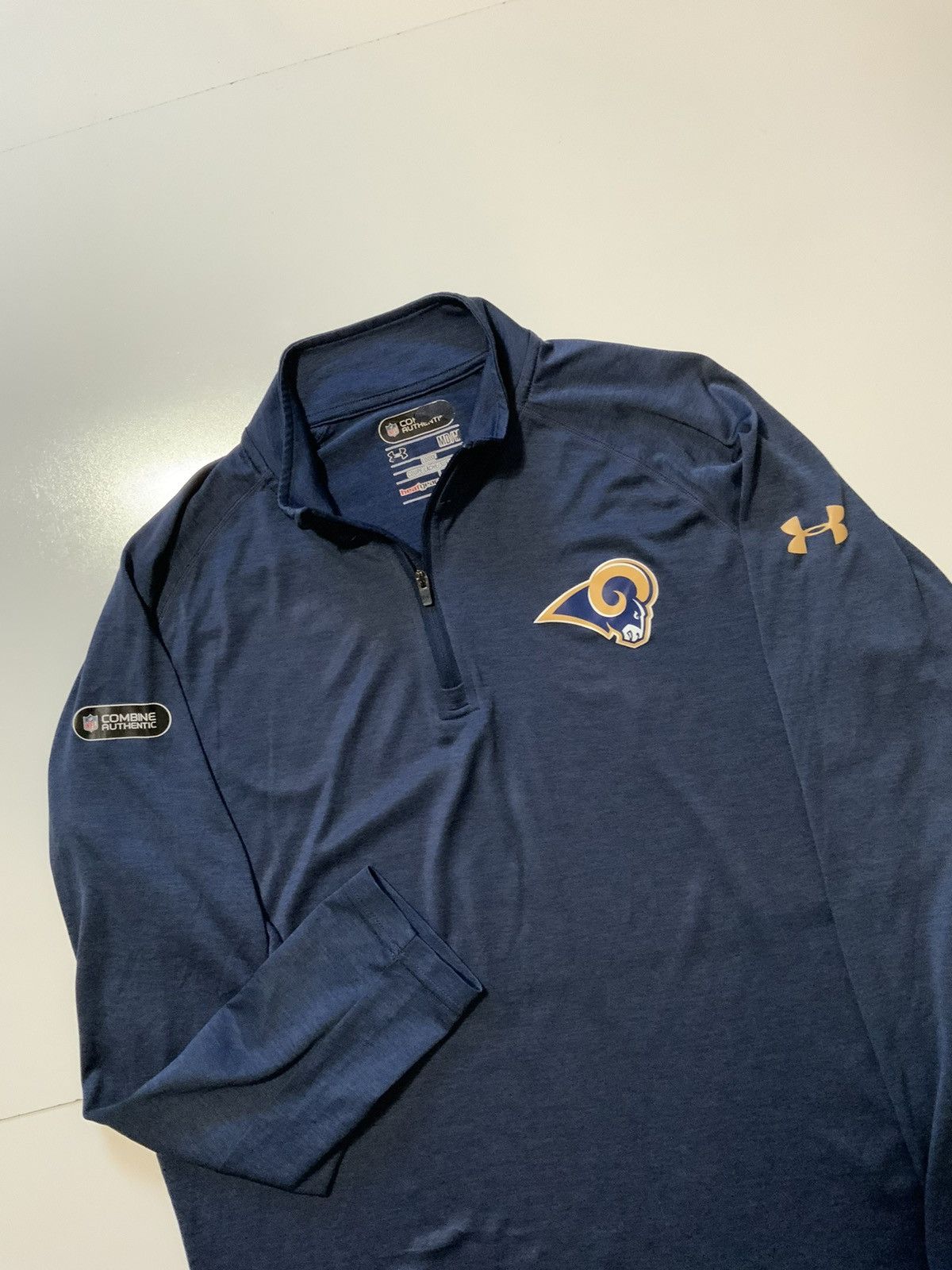 NFL × Under Armour St Louis Rams Los Angeles Combine 1/4 Zip Pullover Size US M / EU 48-50 / 2 - 3 Thumbnail