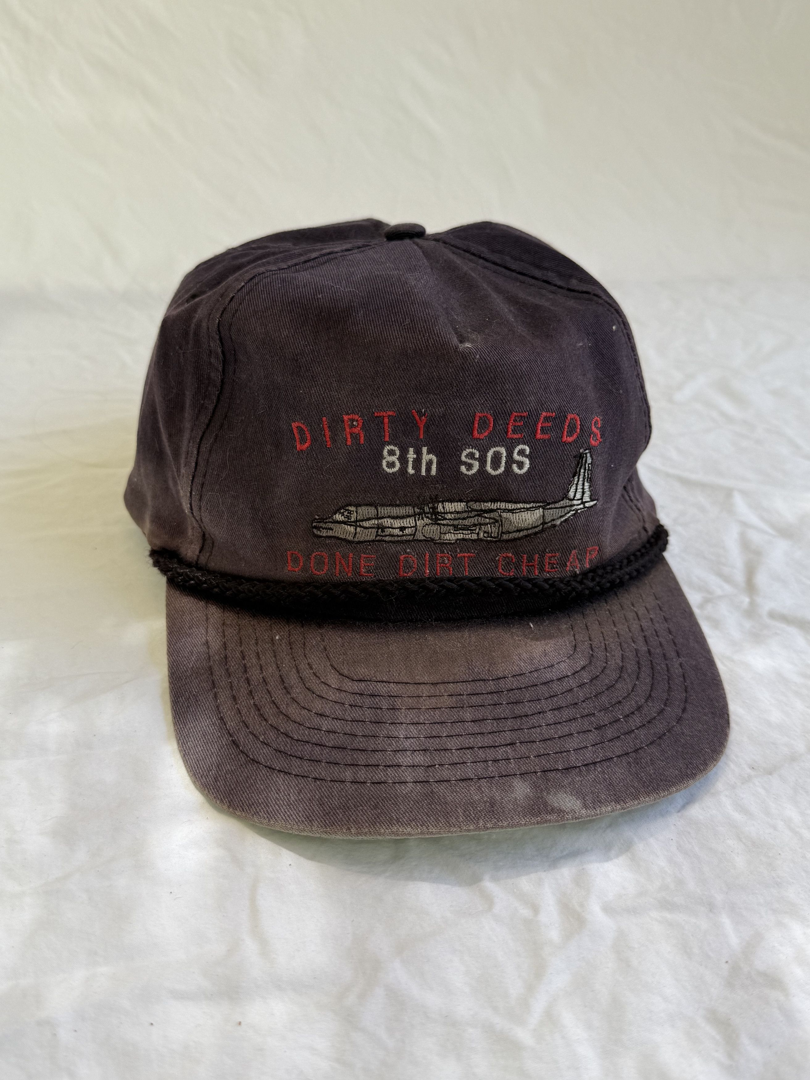 Vintage 'Dirty Deeds Done Dirt Cheap' Vietnam War Snapback Hat Size ONE SIZE - 2 Thumbnail