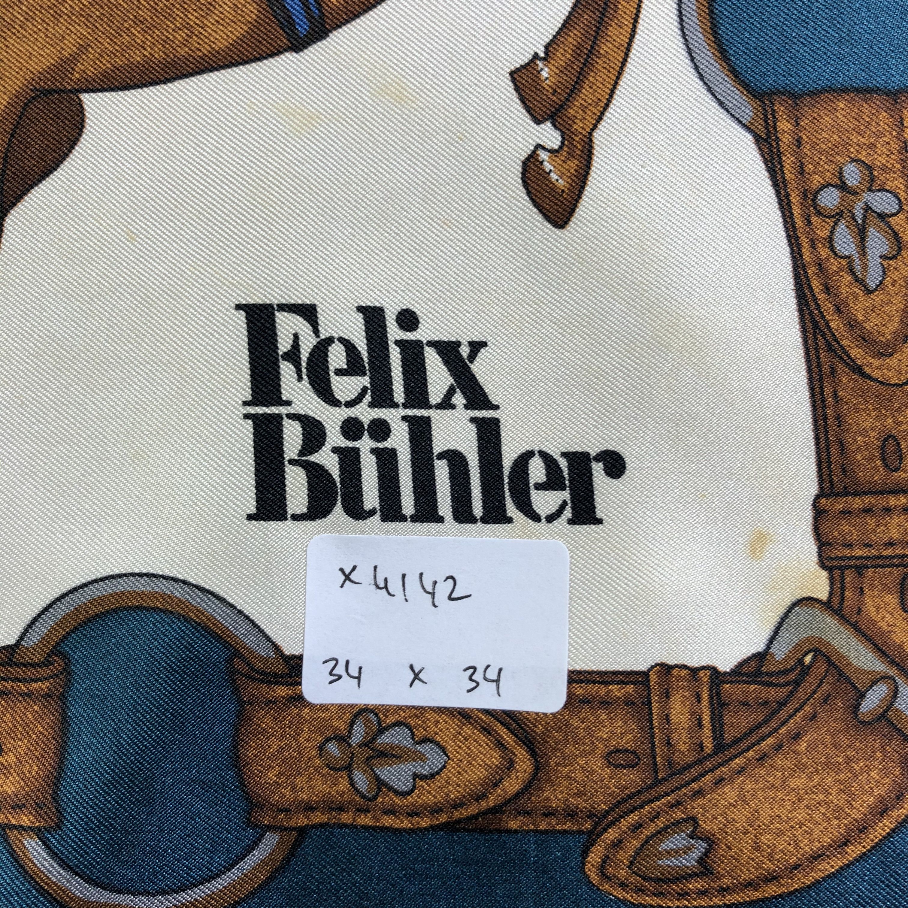 Vintage Vintage Felix Buhler Silk Scarf Size ONE SIZE - 8 Thumbnail