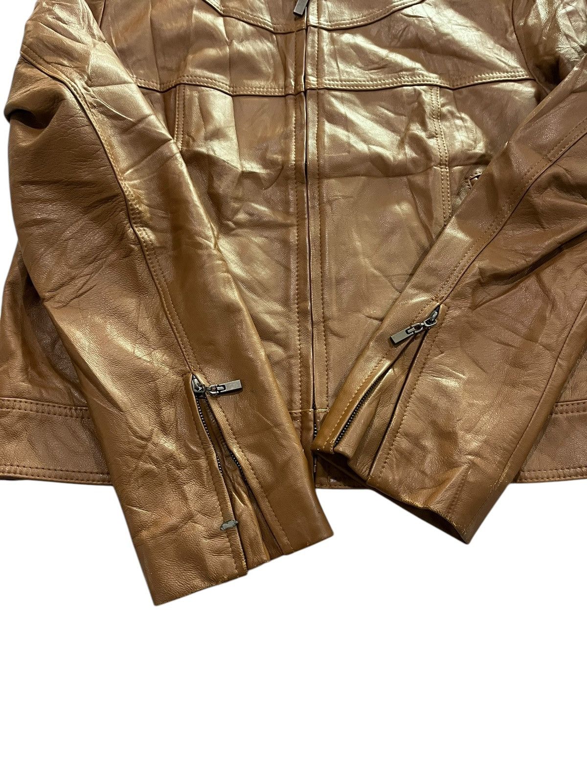 Genuine Leather × Vintage 🇮🇹 GENUINE LEATHER JACKET MADE IN ITALY Size L / US 10 / IT 46 - 4 Thumbnail