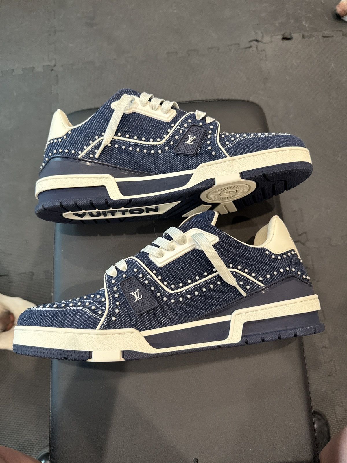 Louis Vuitton Louis Vuitton Trainer Sneaker – Denim Studded Size US 10 / EU 43 - 2 Thumbnail