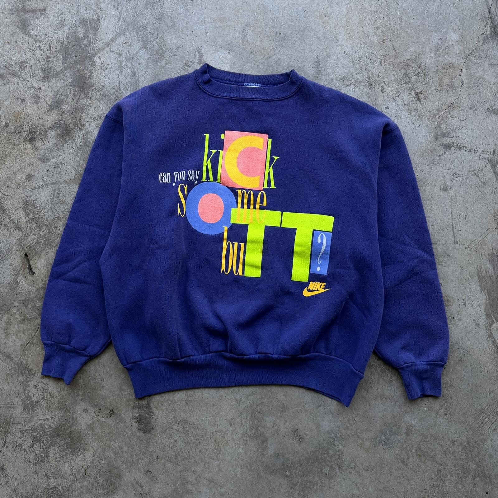 Nike Vintage 80s 90s Nike Kick Some Butt Crewneck Sweatshirt L Size L / US 10 / IT 46 - 1 Thumbnail