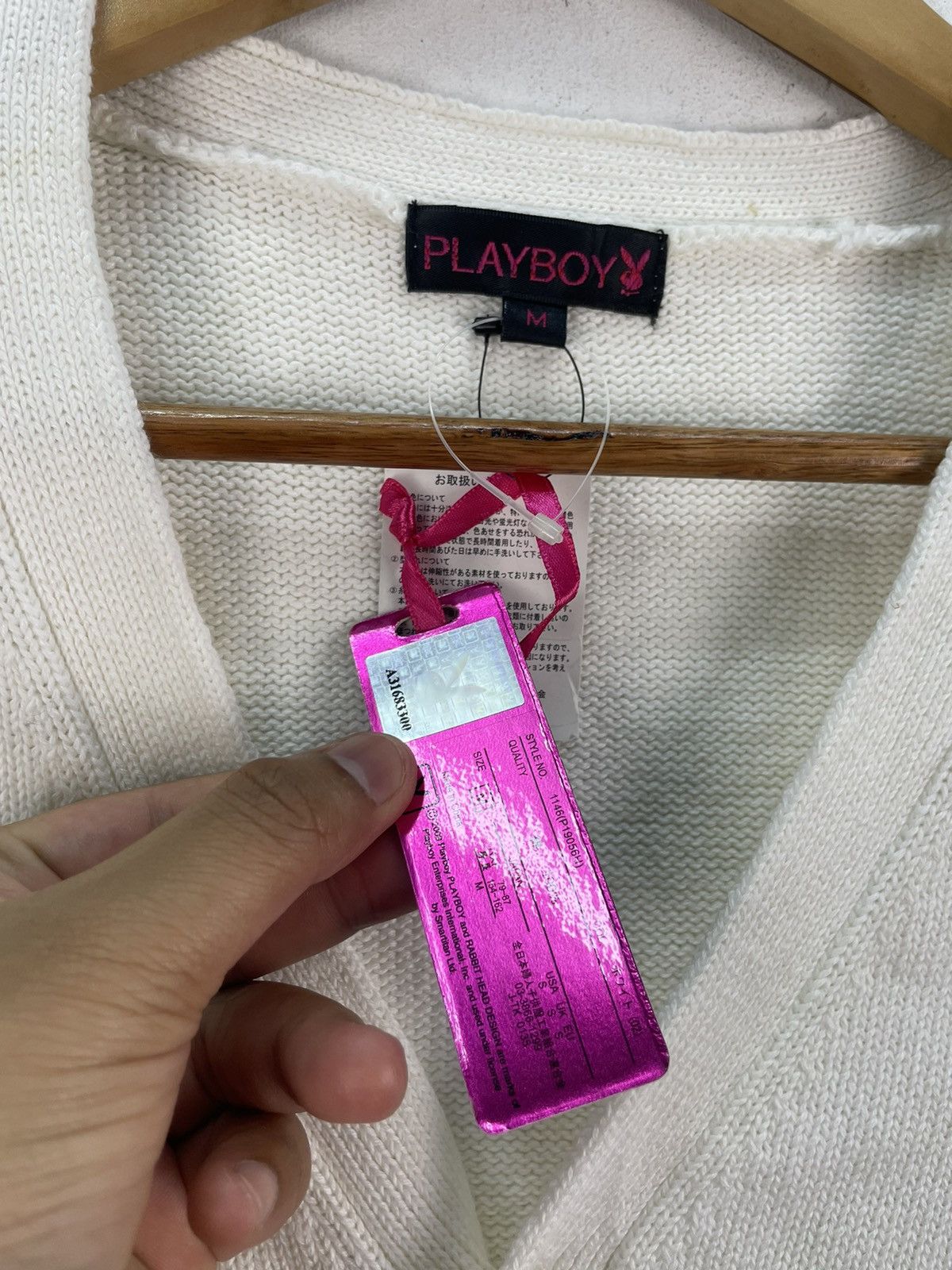 Playboy NOS Vintage Playboy Cardigan Knit Sweater Kurt Cobain Style Size US M / EU 48-50 / 2 - 3 Thumbnail