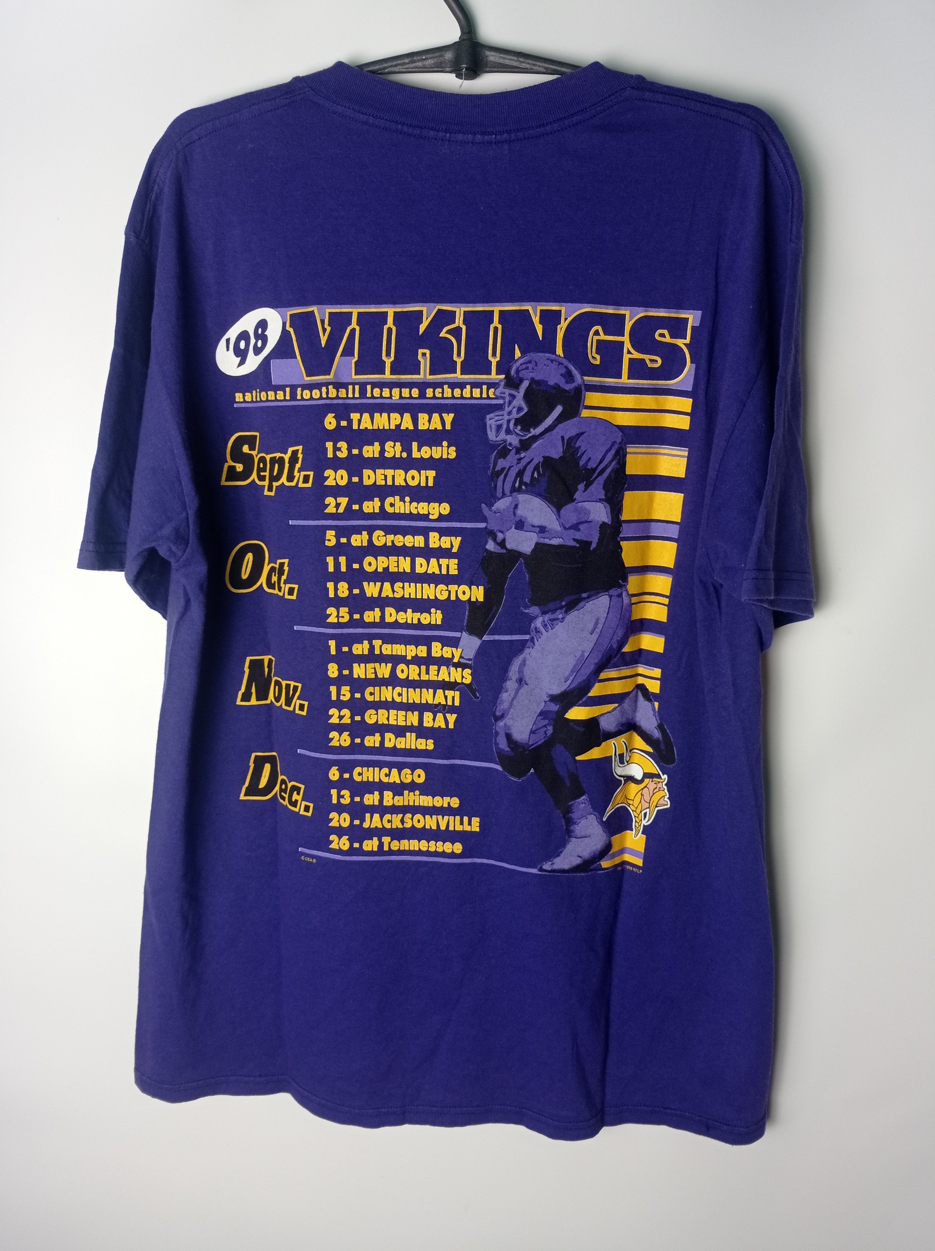 NFL Vintage 1998s 90s NFL Minnesota Vikings Tee Shirt Size US L / EU 52-54 / 3 - 2 Thumbnail