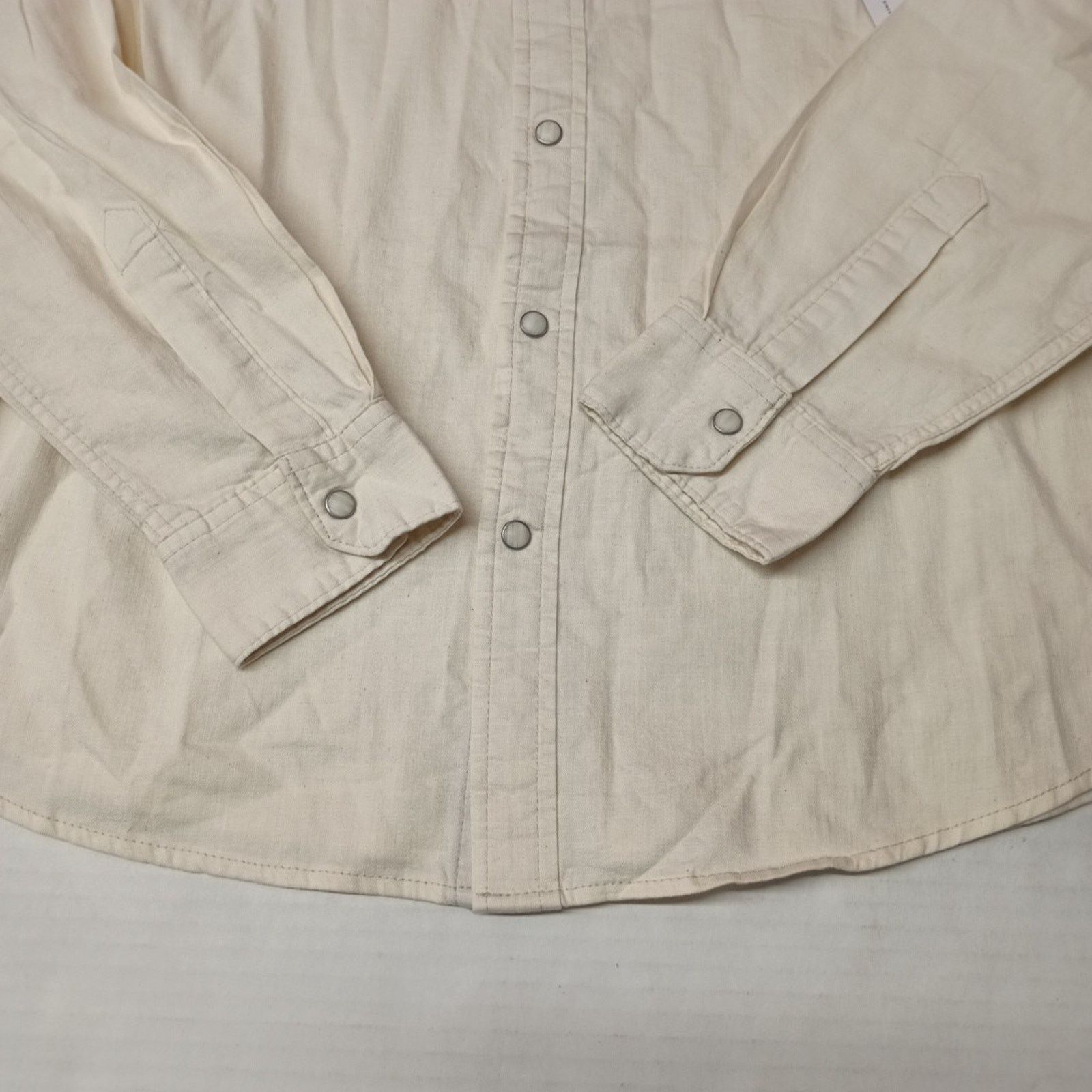 Wrangler Wrangler Snap Woven Shirt Men's L Large Cowboy Wash Beige Size US L / EU 52-54 / 3 - 2 Thumbnail
