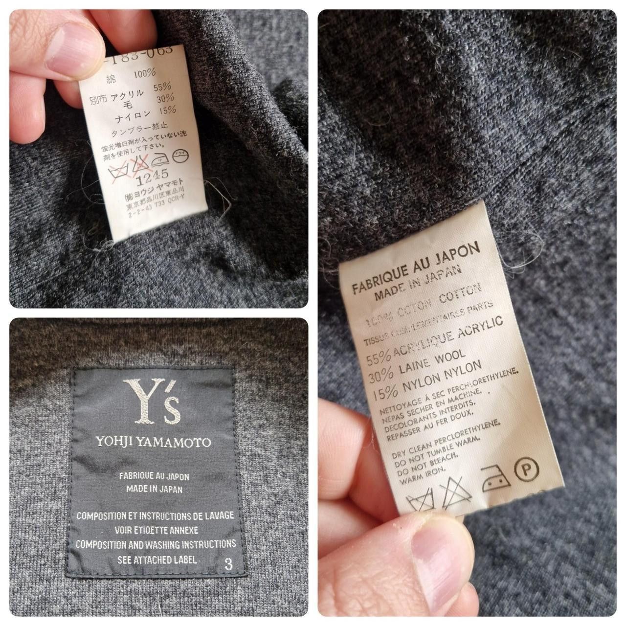 Y's for Men Mens vintage Y's by yohji yamamoto black cotton cardigan Size US L / EU 52-54 / 3 - 6 Thumbnail