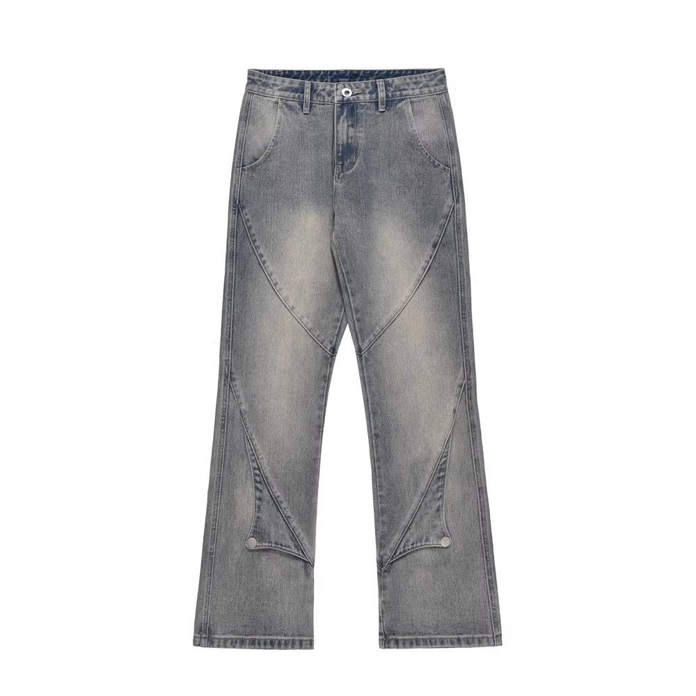 Japanese Brand × Jean High street trend stitching washed wide-leg jeans Size US 32 / EU 48 - 1 Thumbnail