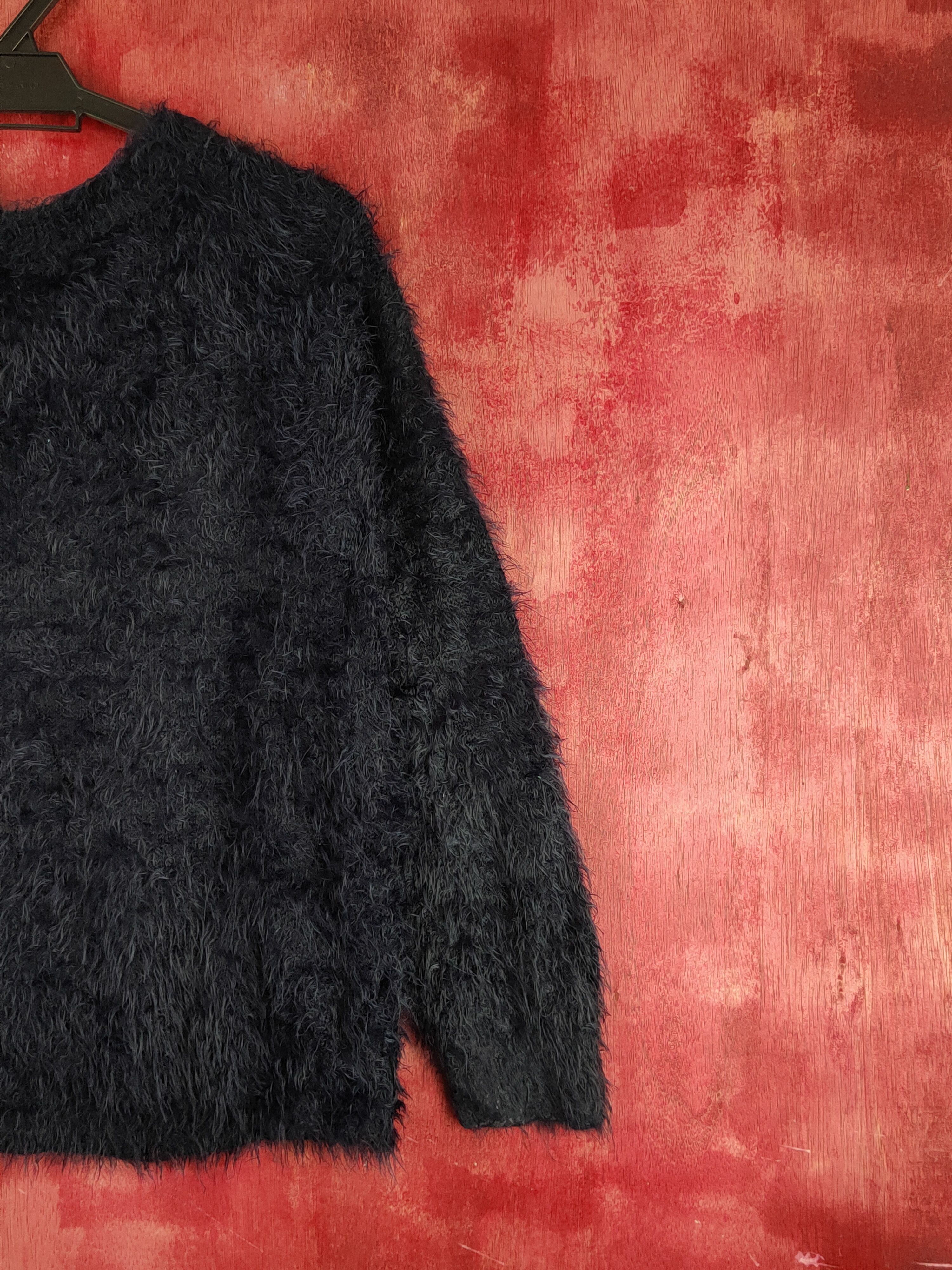 Homespun Knitwear E Hypen World Gallery Navy Fur Mohair Knitwear #S2029 Size S / US 4 / IT 40 - 9 Thumbnail